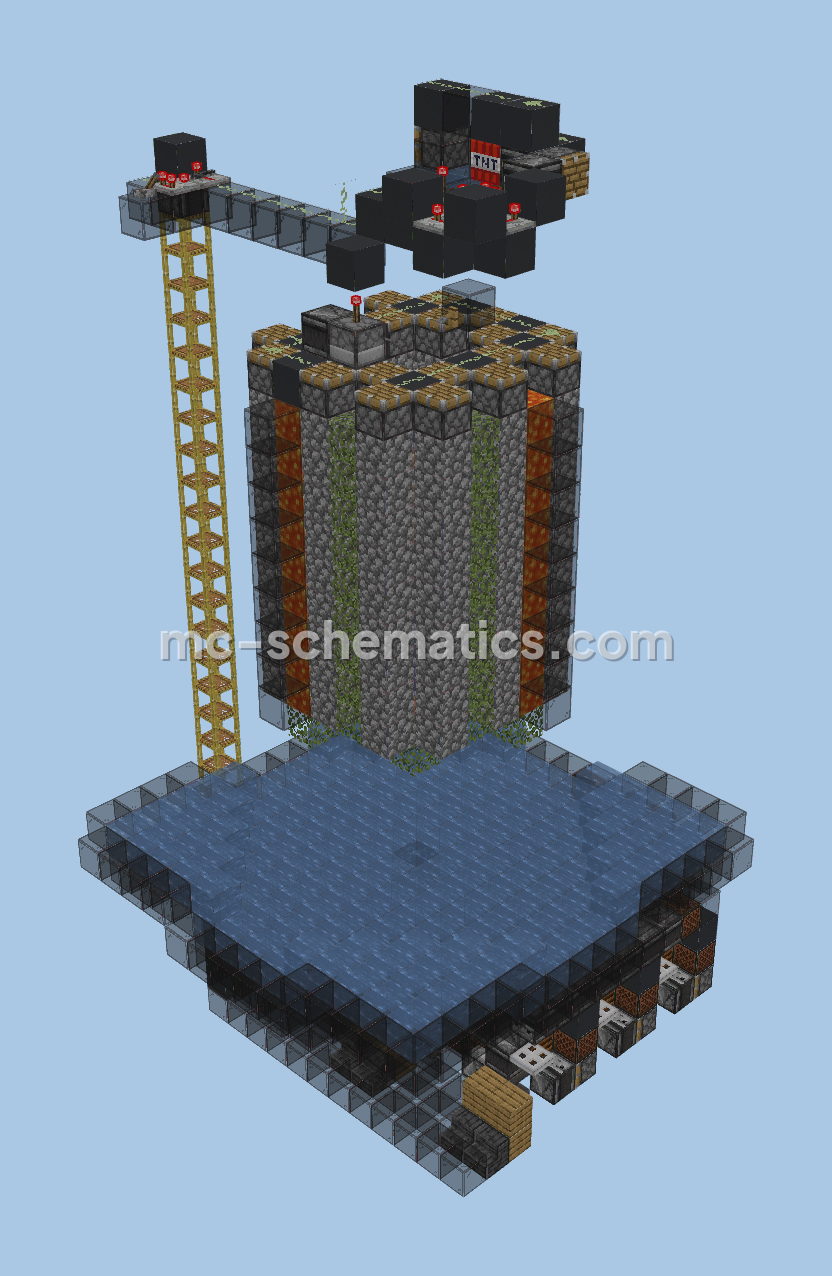 Cobblestone Generator With Storage Minecraft schematic