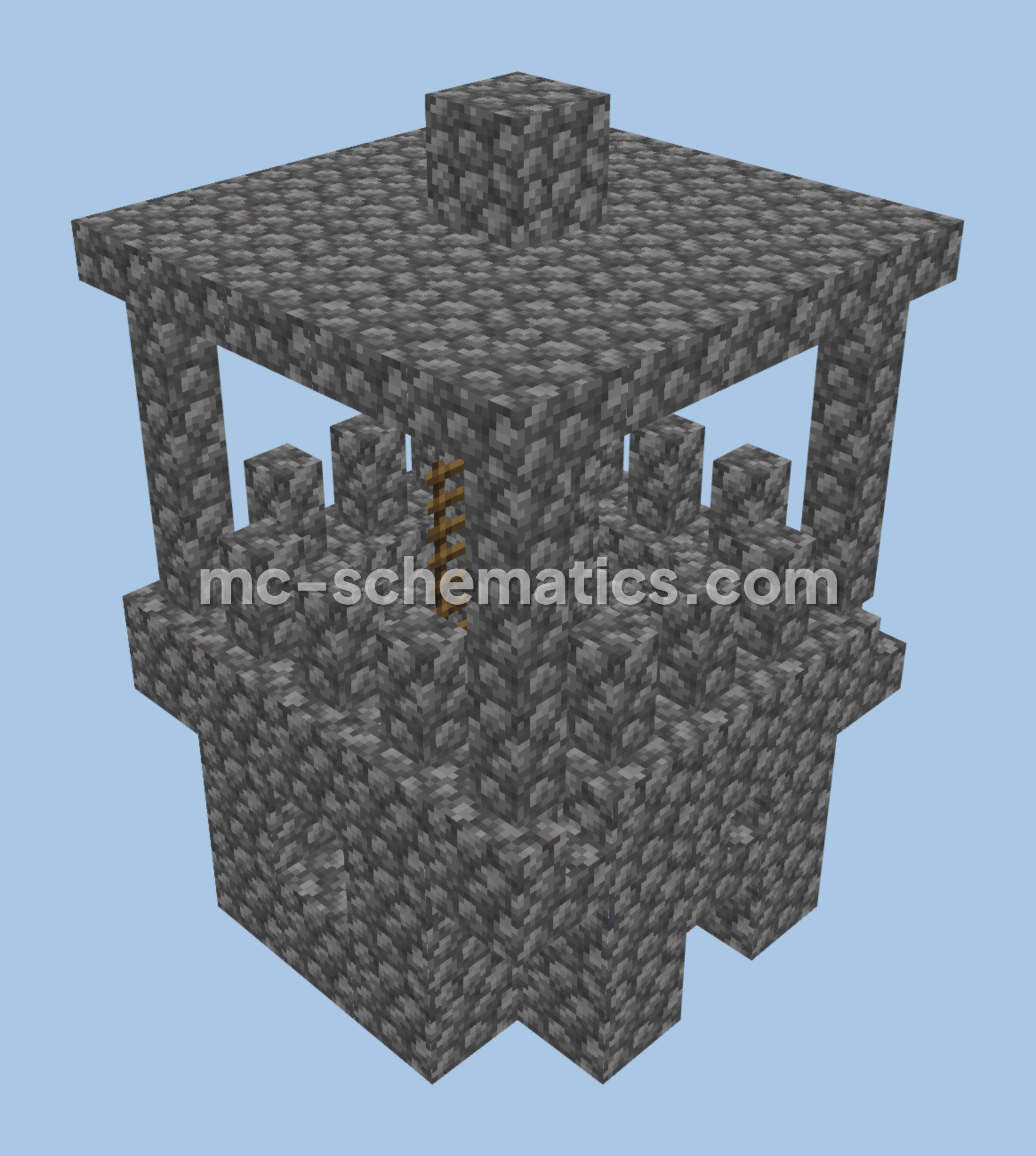 Cobblestone Tower Topper Section Minecraft schematic preview