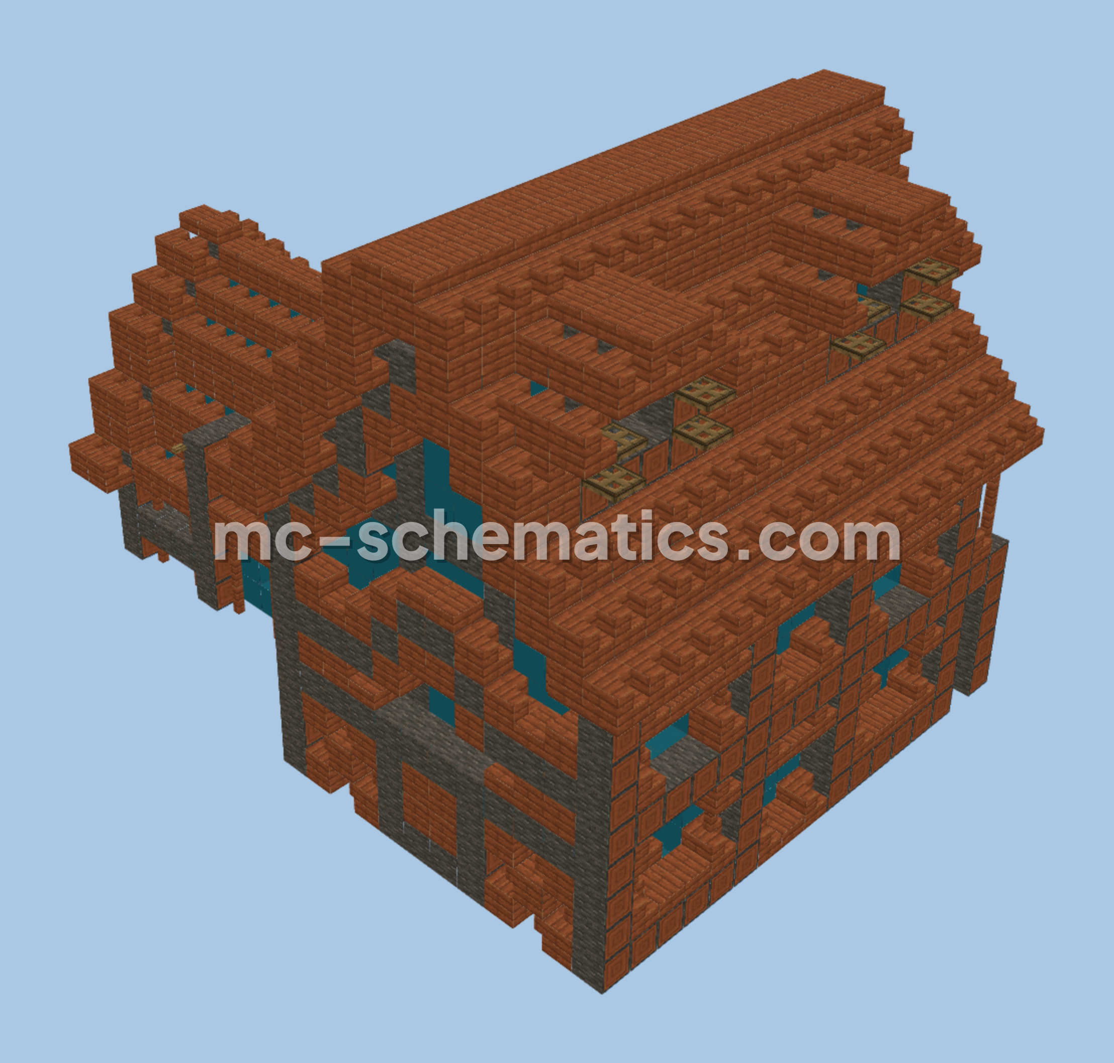 Colonial Style Home Minecraft schematic preview