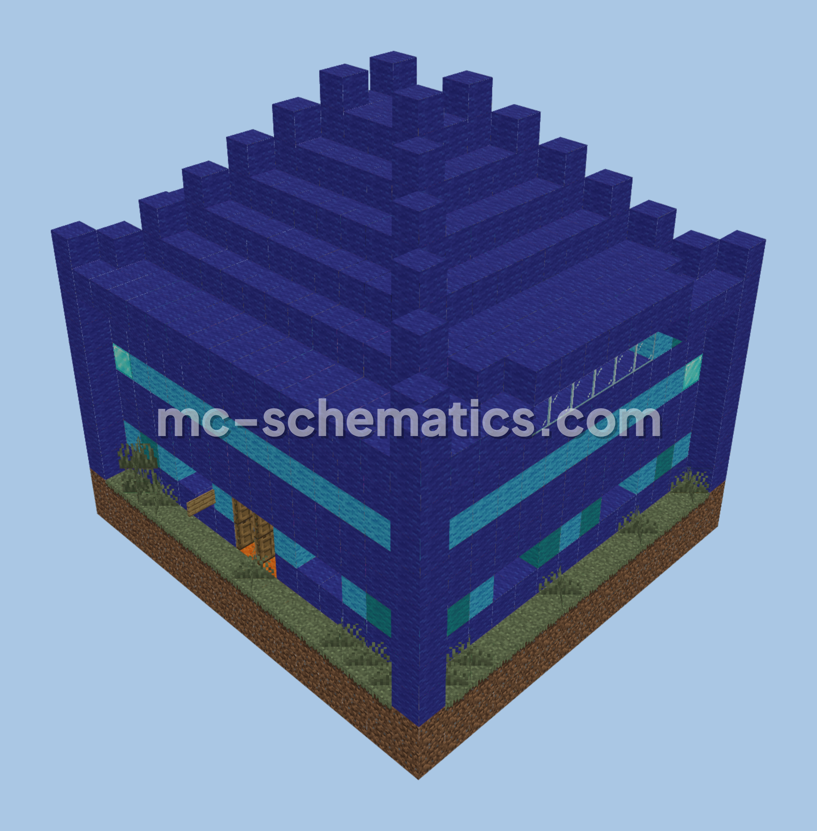 Colorful Two-Story Pokie House Minecraft schematic preview