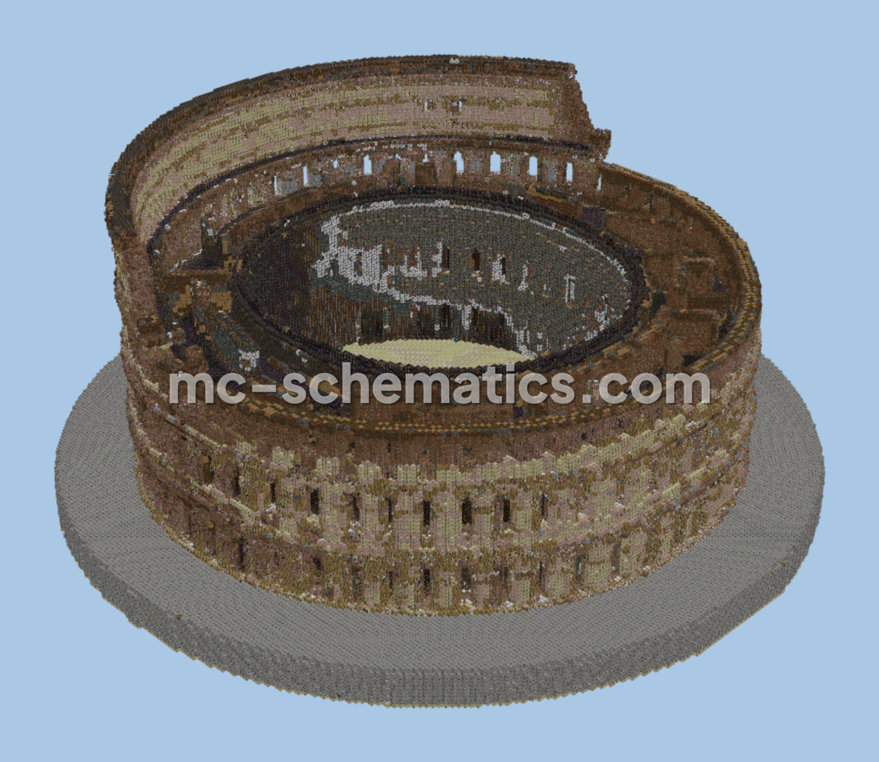 Colosseum PvP Arena and Server Spawn Minecraft schematic preview