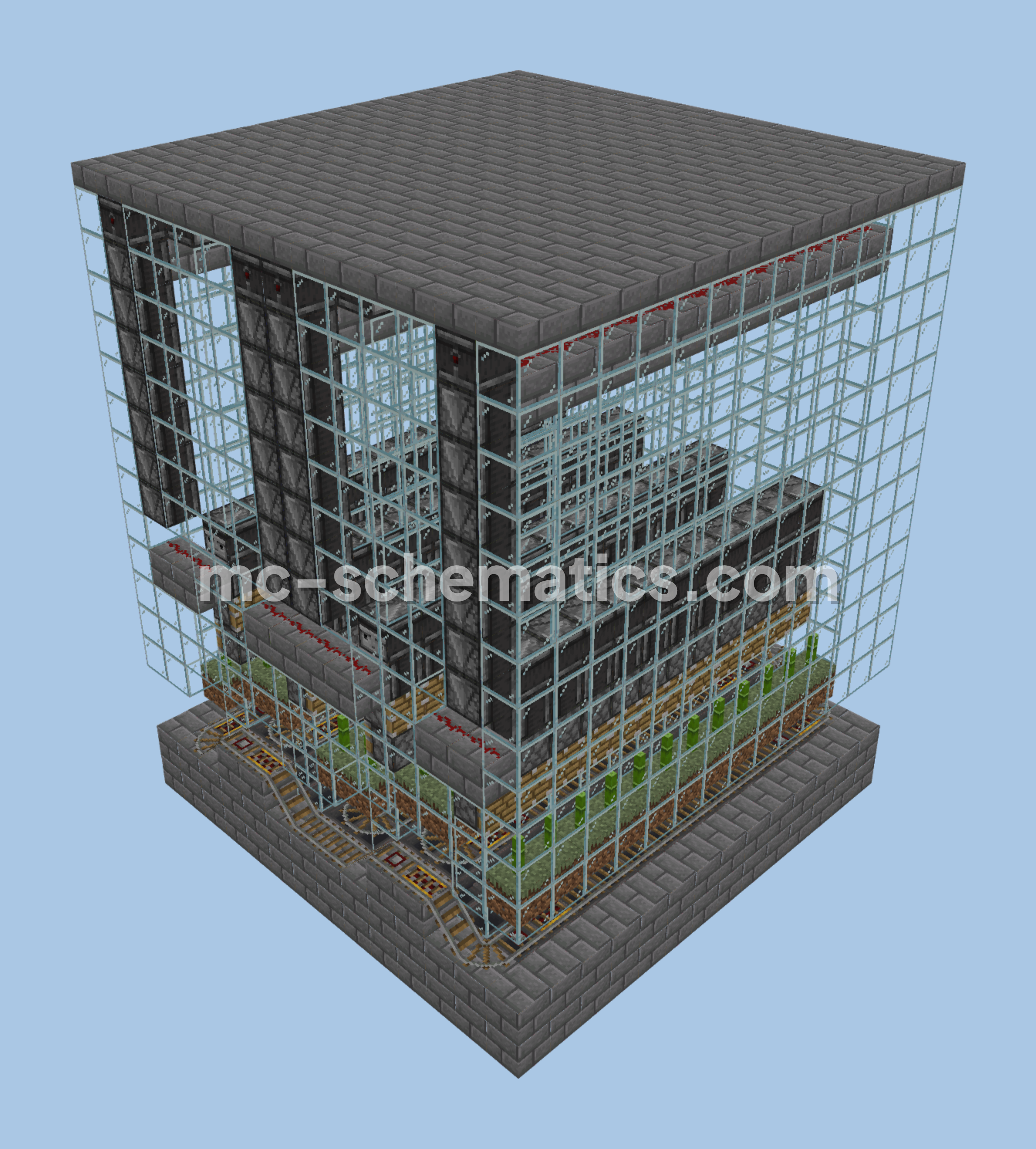Compact Automatic Bamboo Farm Minecraft schematic preview