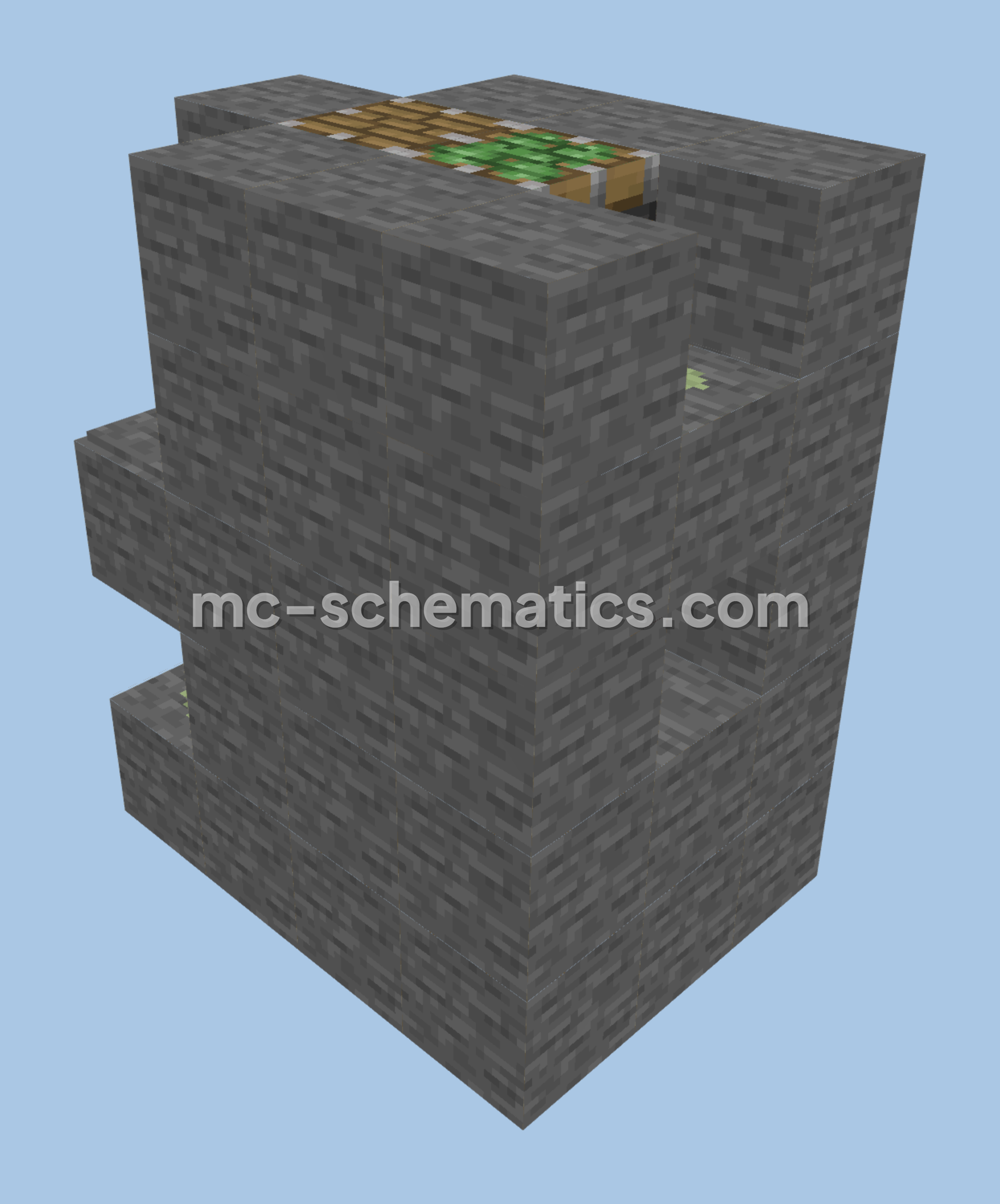 Compact Hidden Door Mechanism Minecraft schematic preview