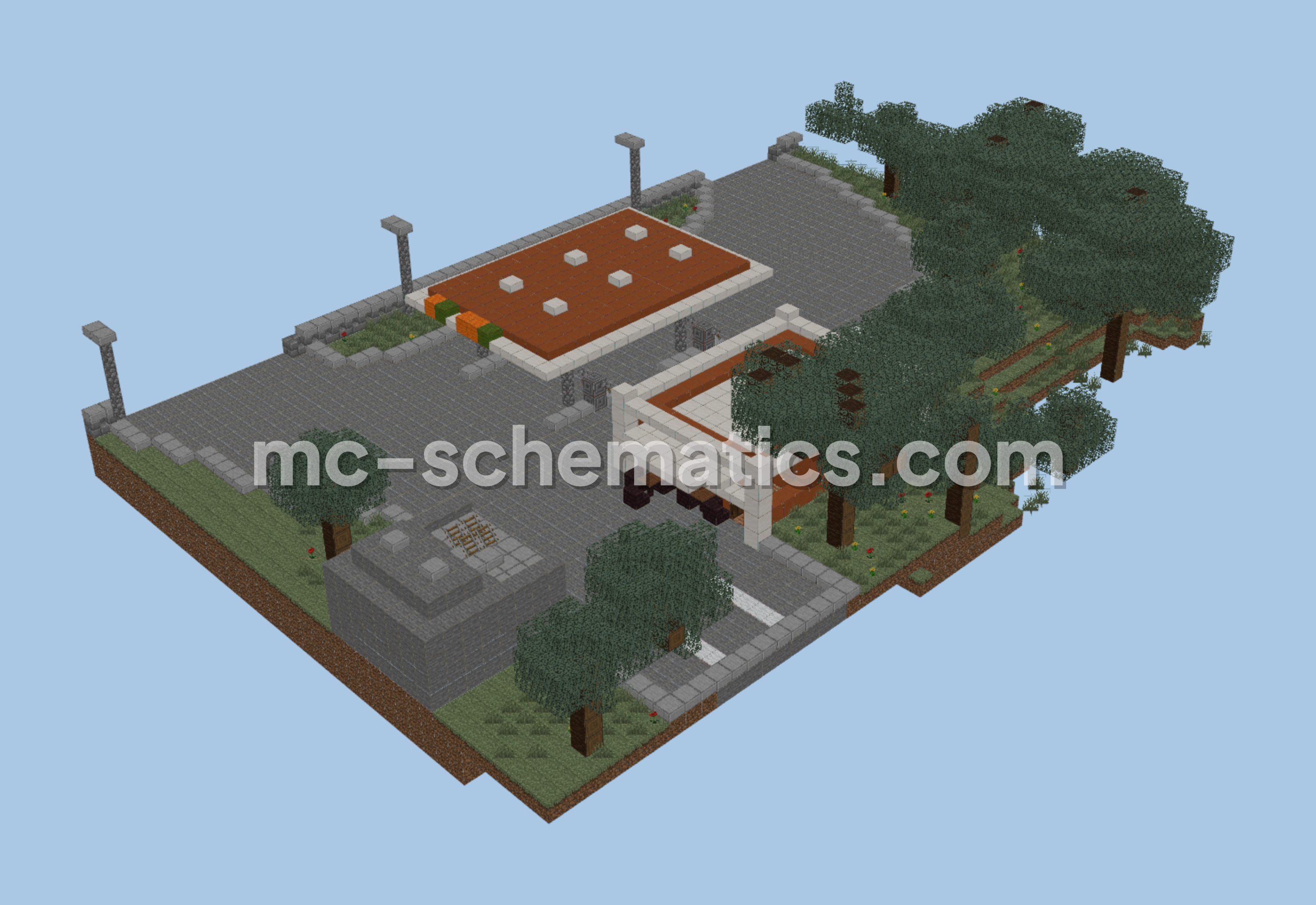 Compact Highway Gas Station Minecraft schematic preview