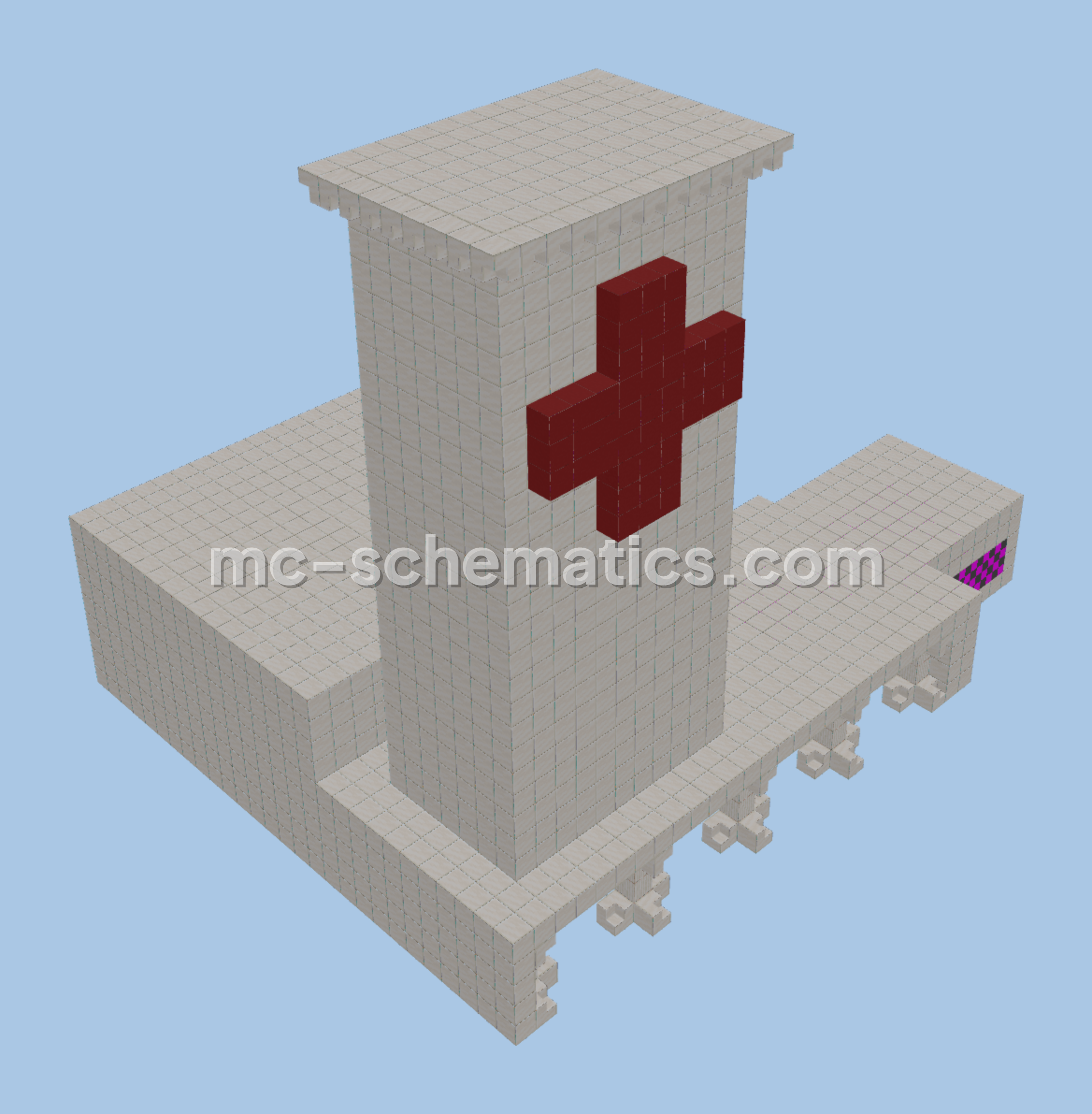Compact Hospital Structure Minecraft schematic preview