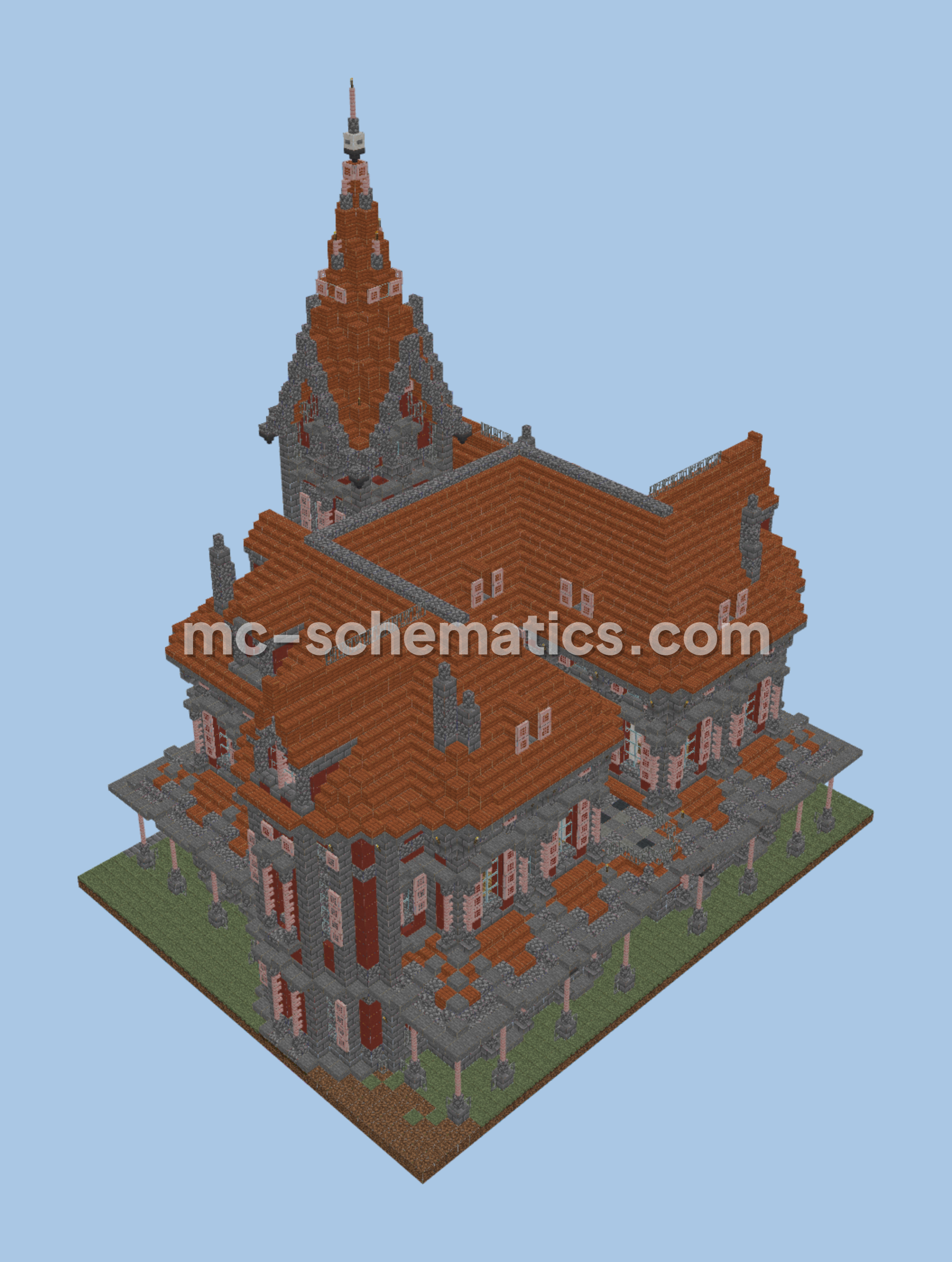 Compact Medieval Castle Structure Minecraft schematic preview