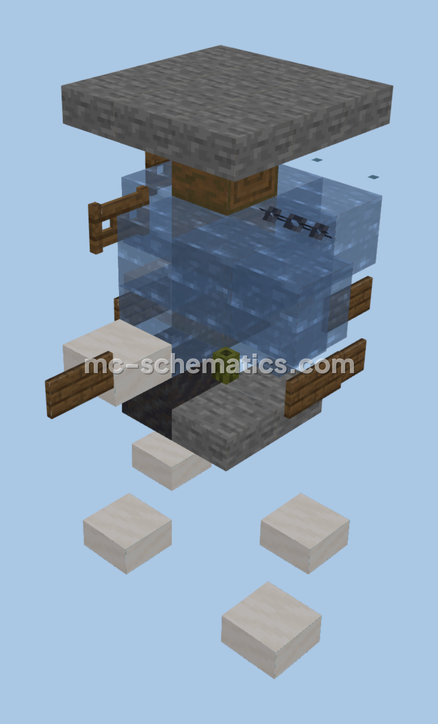 Compact Mob Sorter Without Redstone Minecraft schematic preview