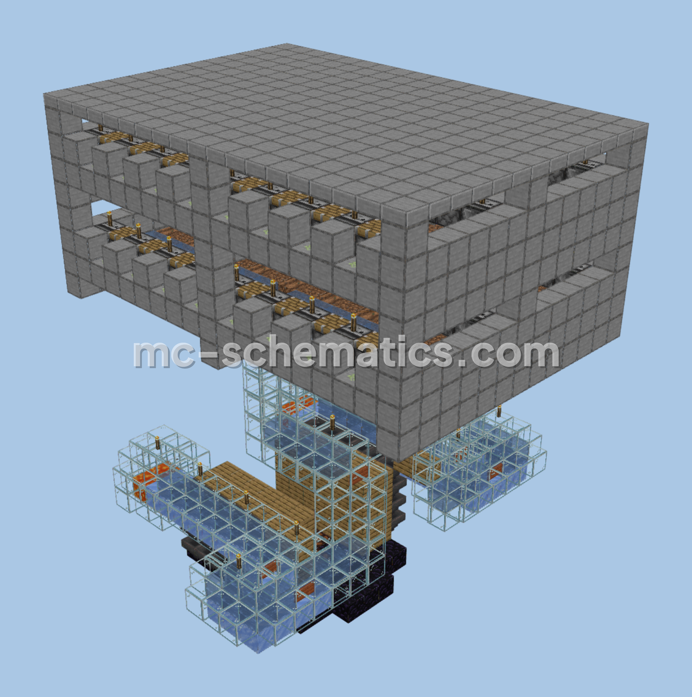Compact Pumpkin Melon Farm Minecraft schematic preview