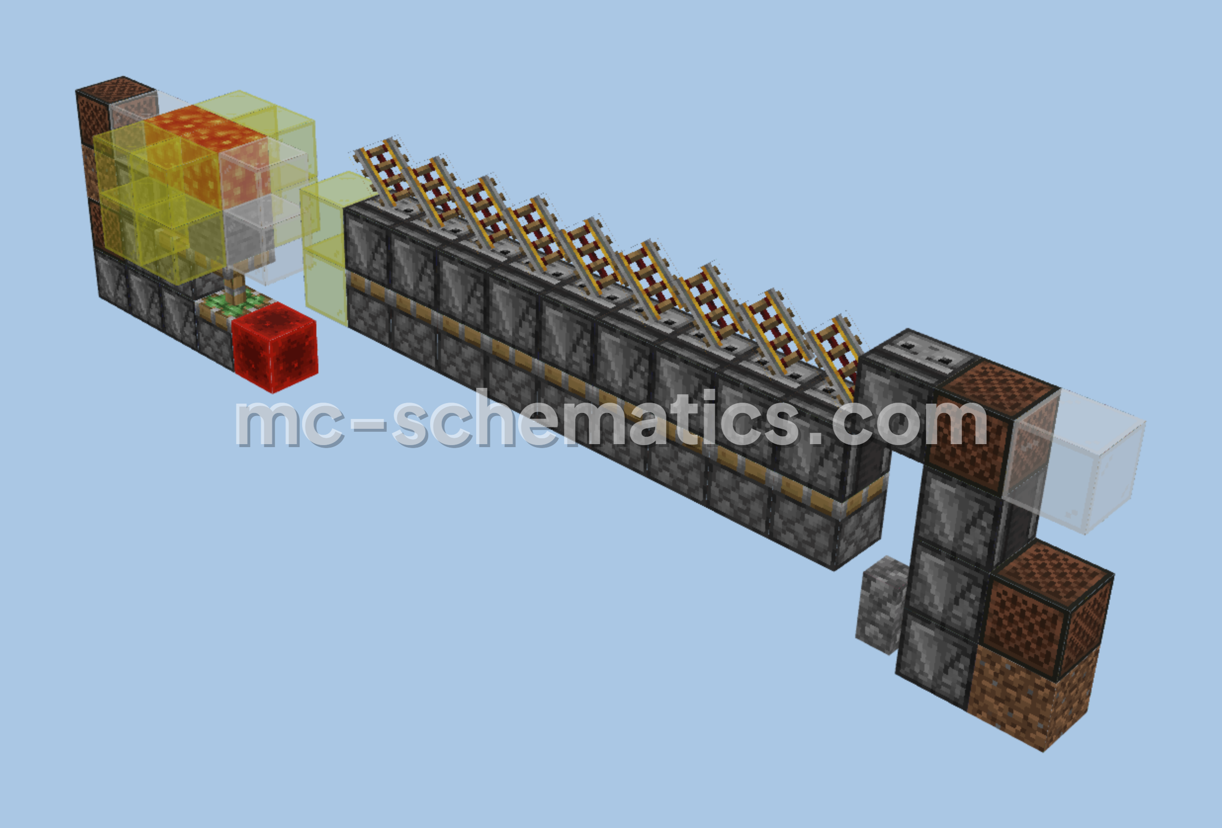Compact Stone Generator With Auto Builder Minecraft schematic preview