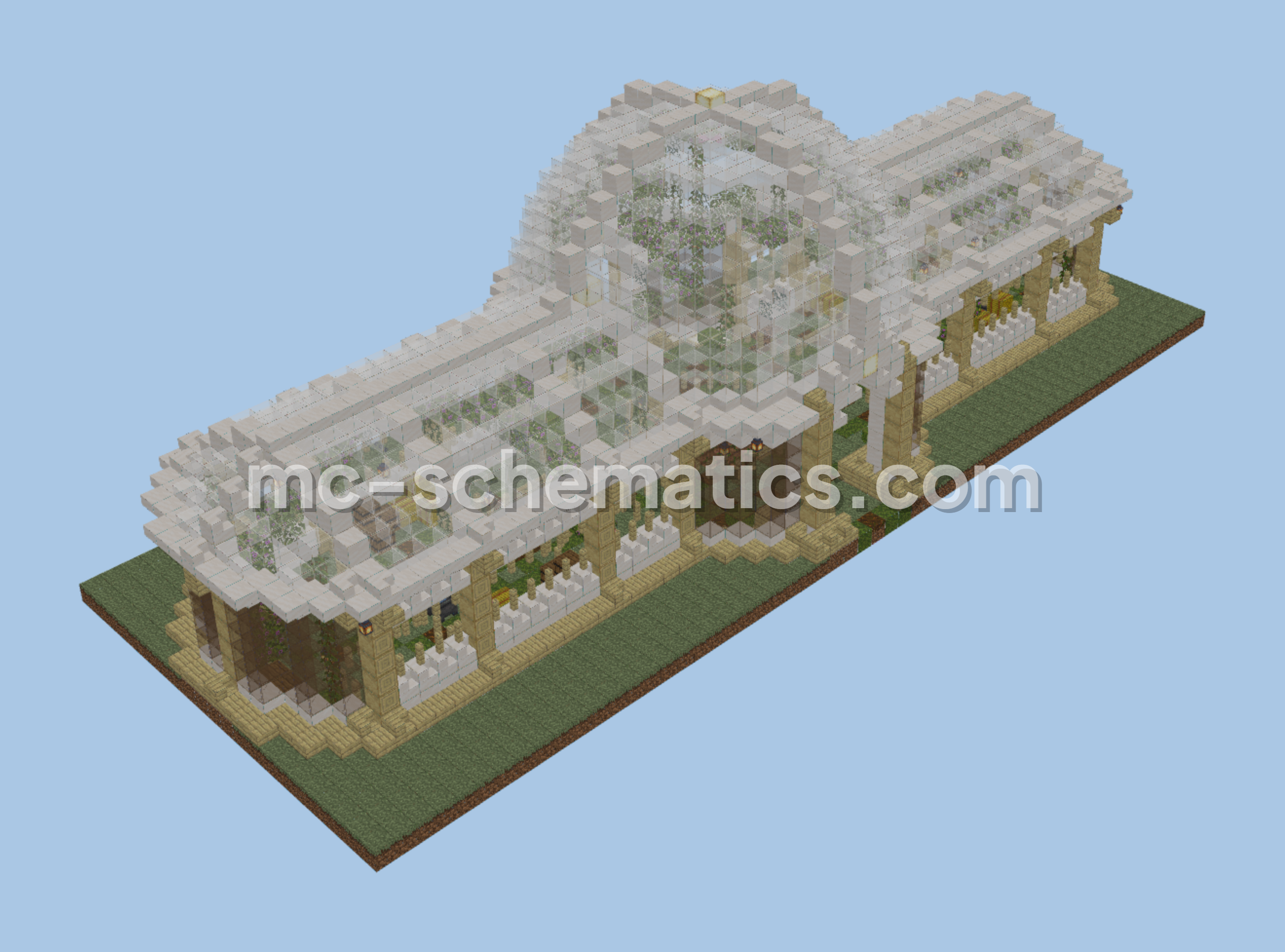 Compact Survival Greenhouse Minecraft schematic preview