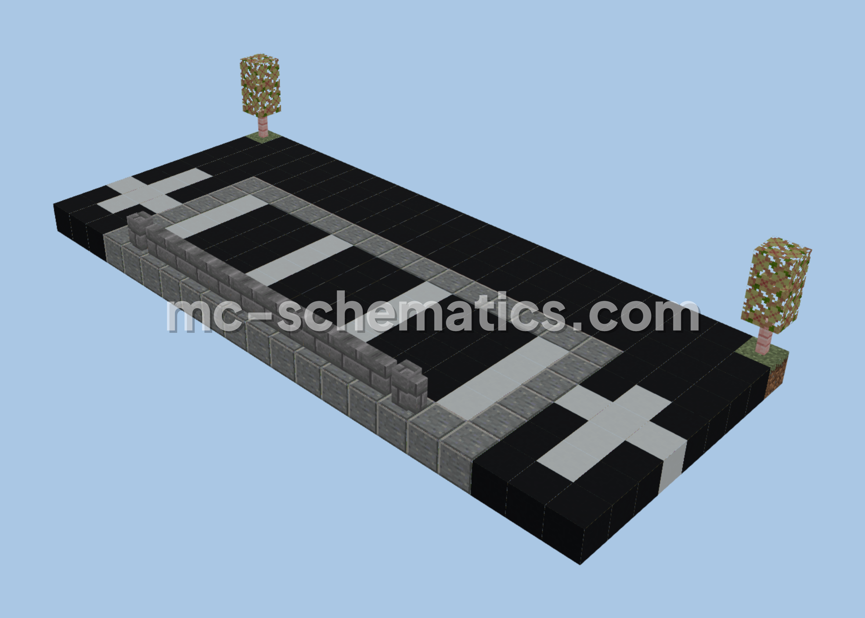 Compact Three-Car Asphalt Parking Lot Minecraft schematic