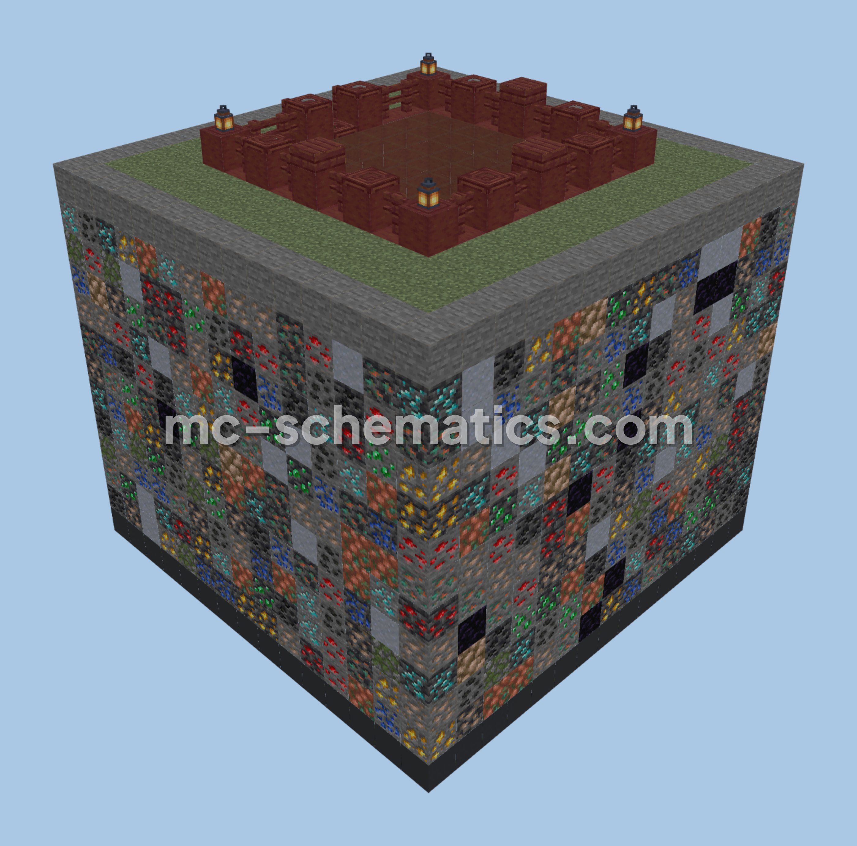 Compact Underground Starter Base Minecraft schematic preview