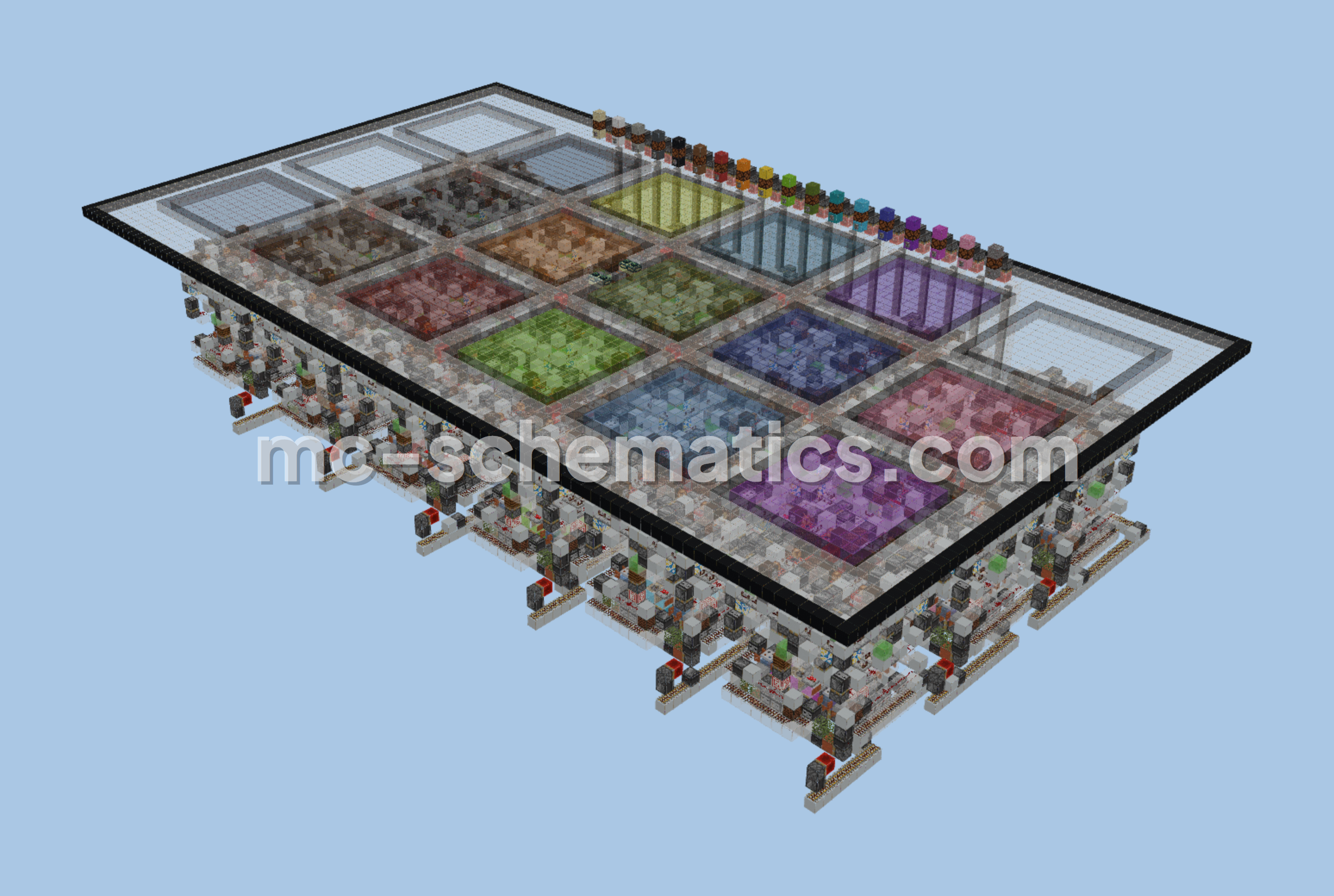Concrete Factory With All Colors Minecraft schematic preview