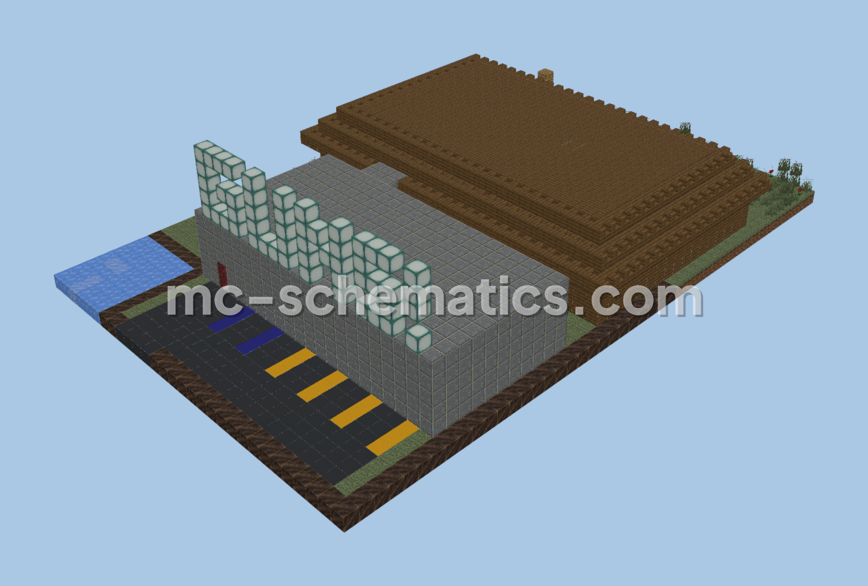 Connected House And Gun Store Minecraft schematic preview