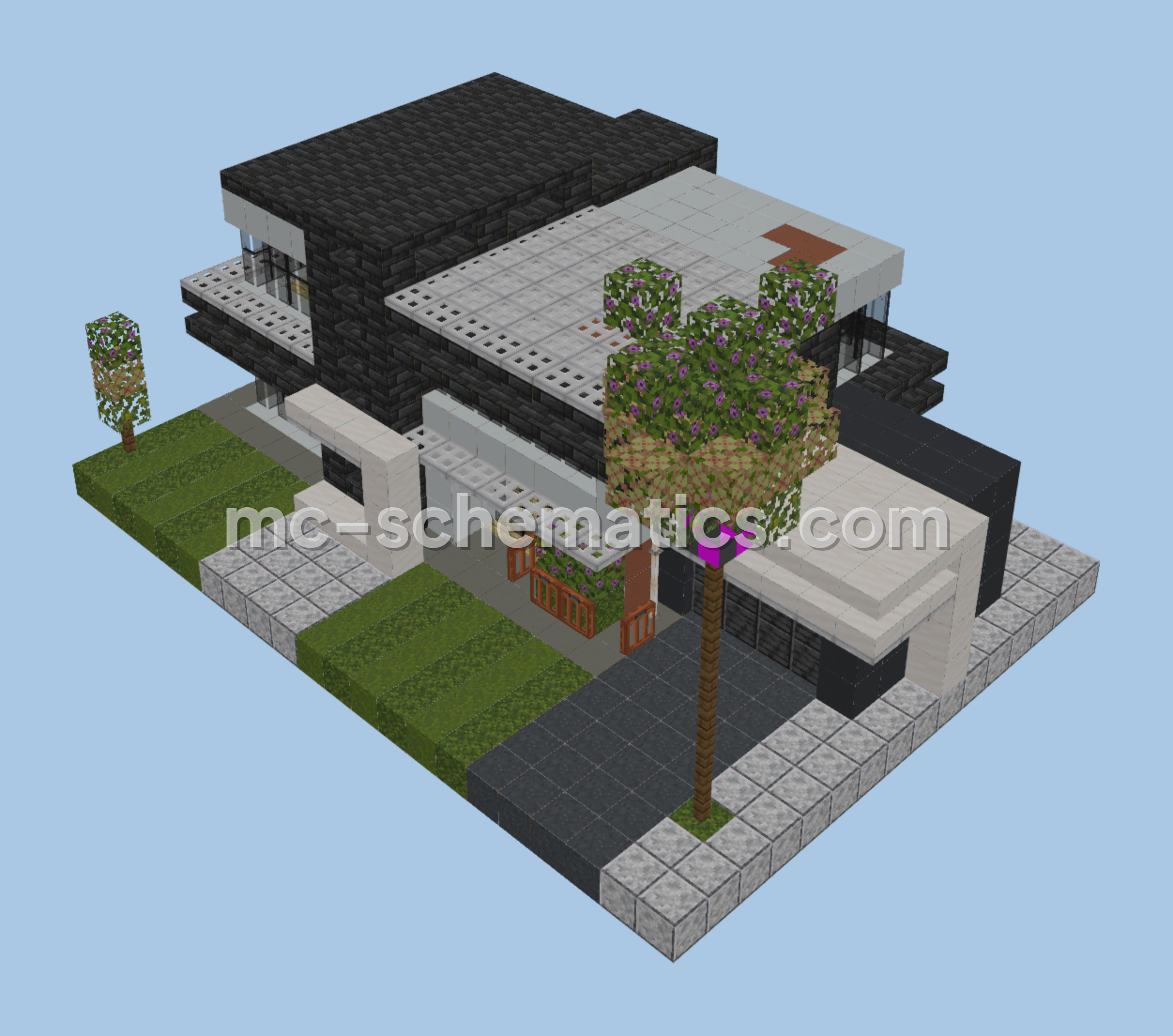 Contemporary Luxury Mansion Architectural Build Minecraft schematic