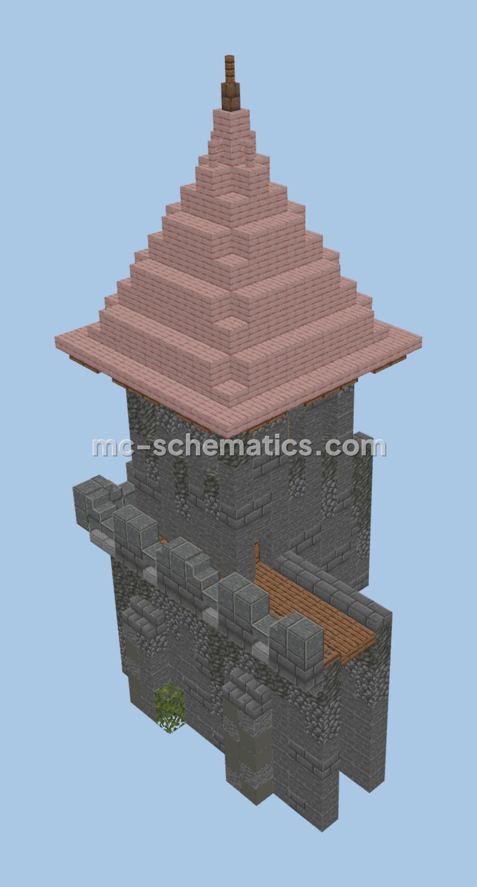Corner Tower Medieval Castle Structure Minecraft schematic preview