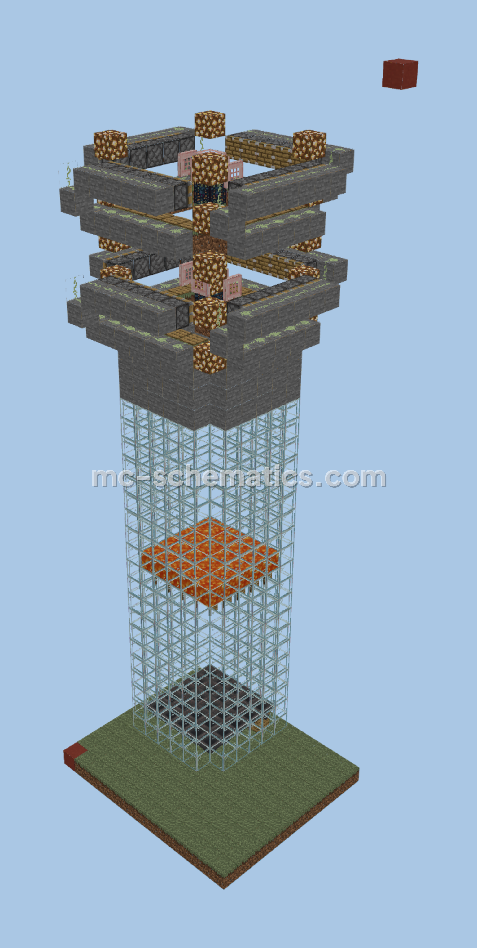 Redstone Cow Farm with Spawners Minecraft schematic