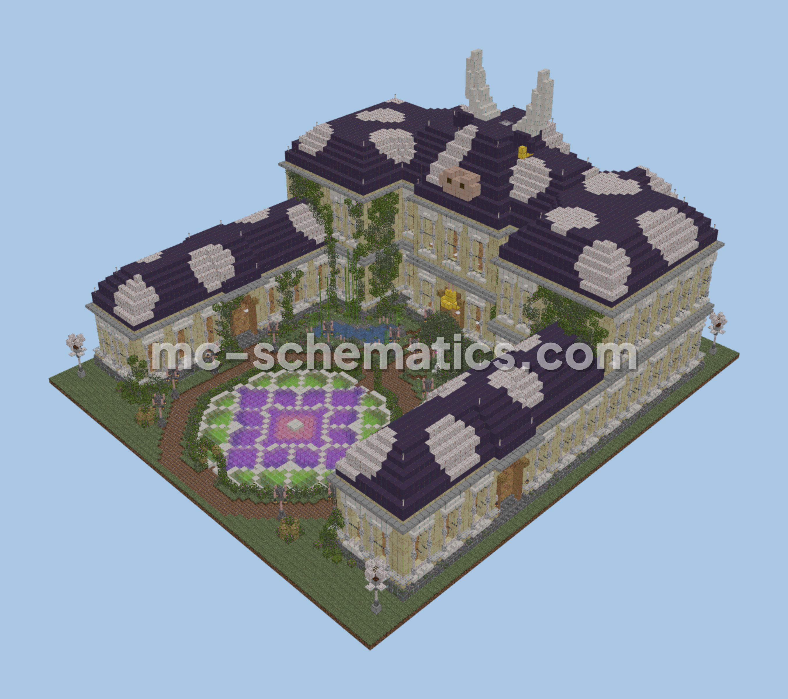 Cow Themed Towny Spawn Minecraft schematic preview