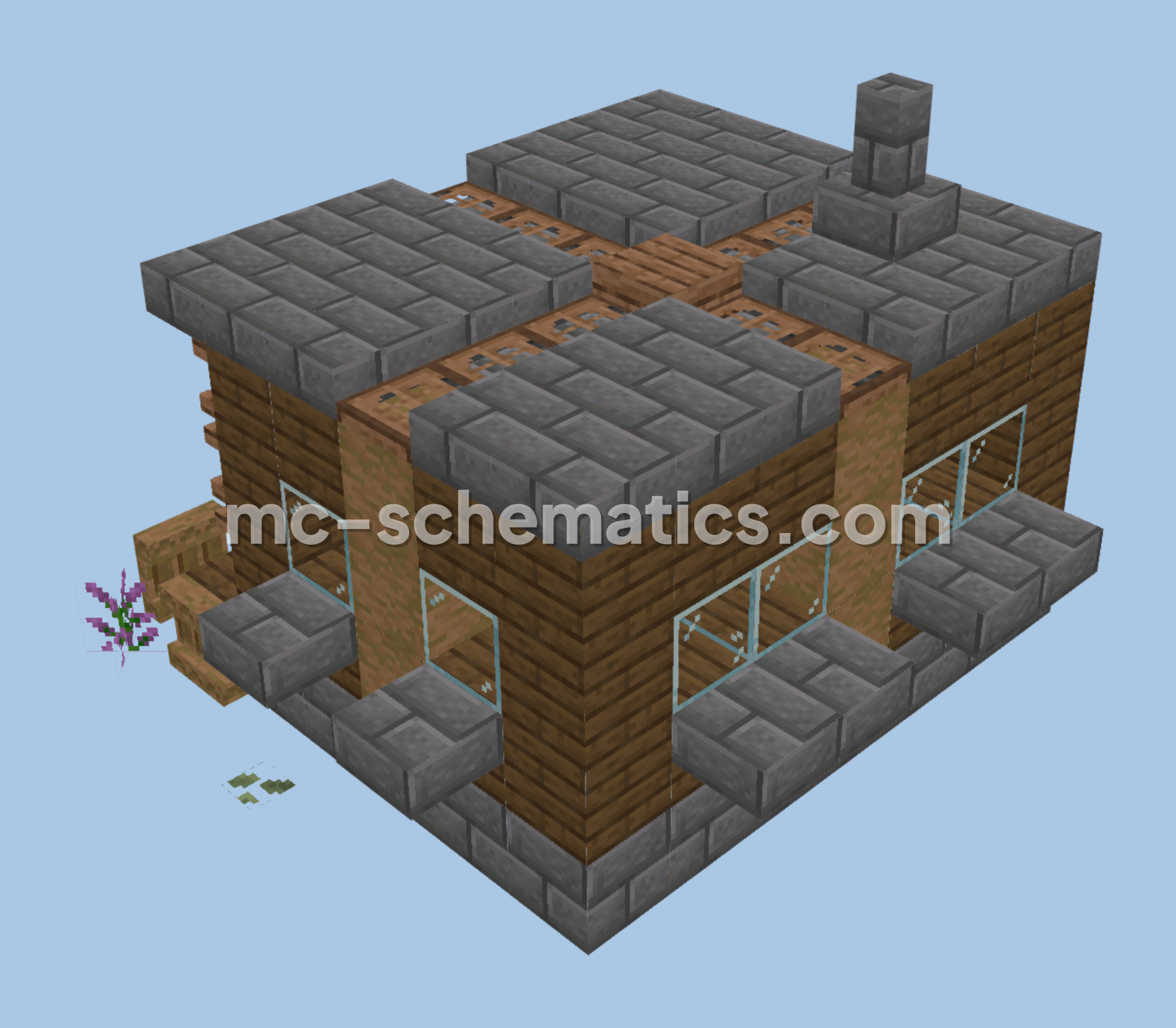 Cozy Early Game Survival Starter Home Minecraft schematic