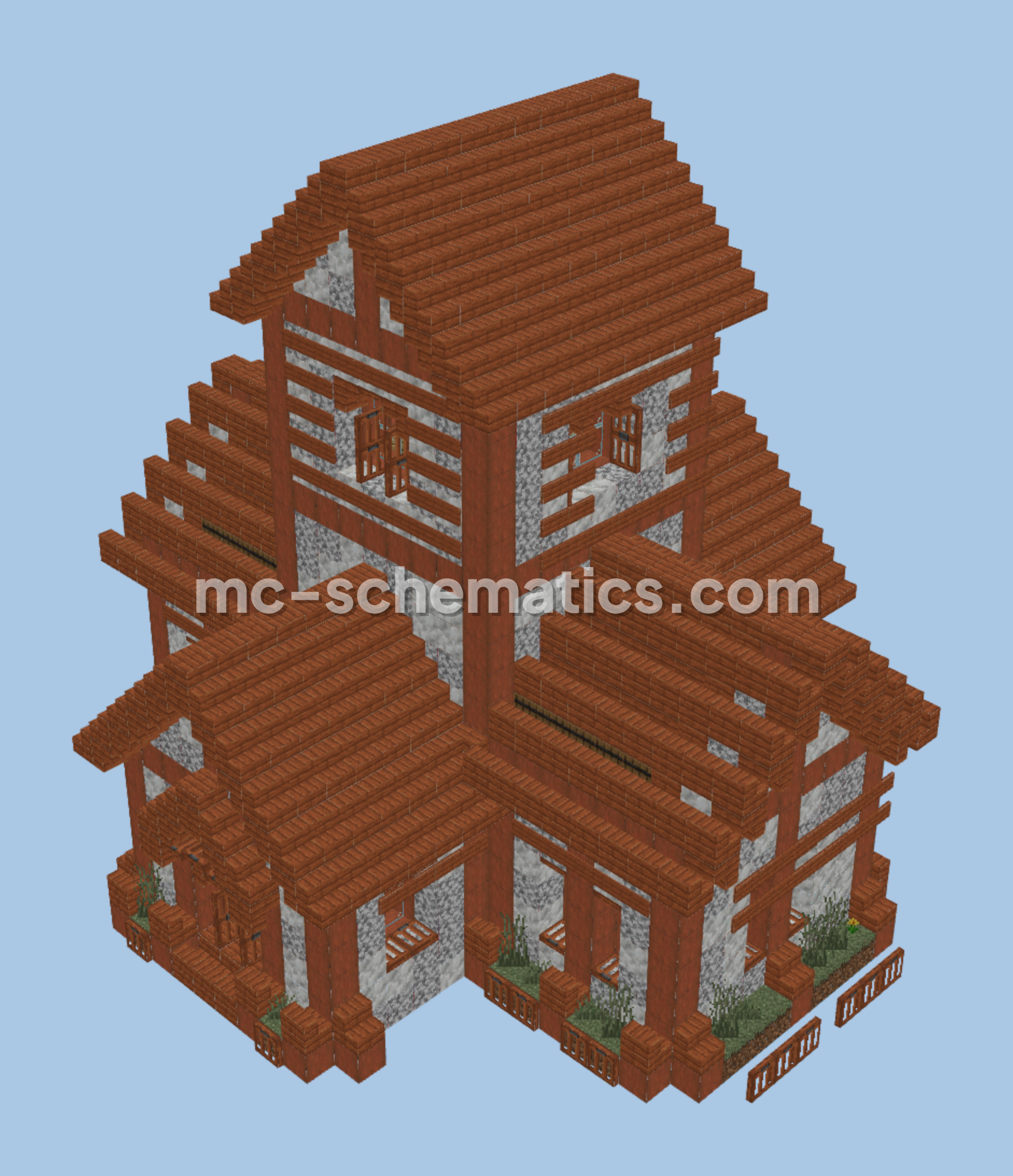Cozy Furnished Medieval Home for Minecraft Survival Worlds Minecraft schematic