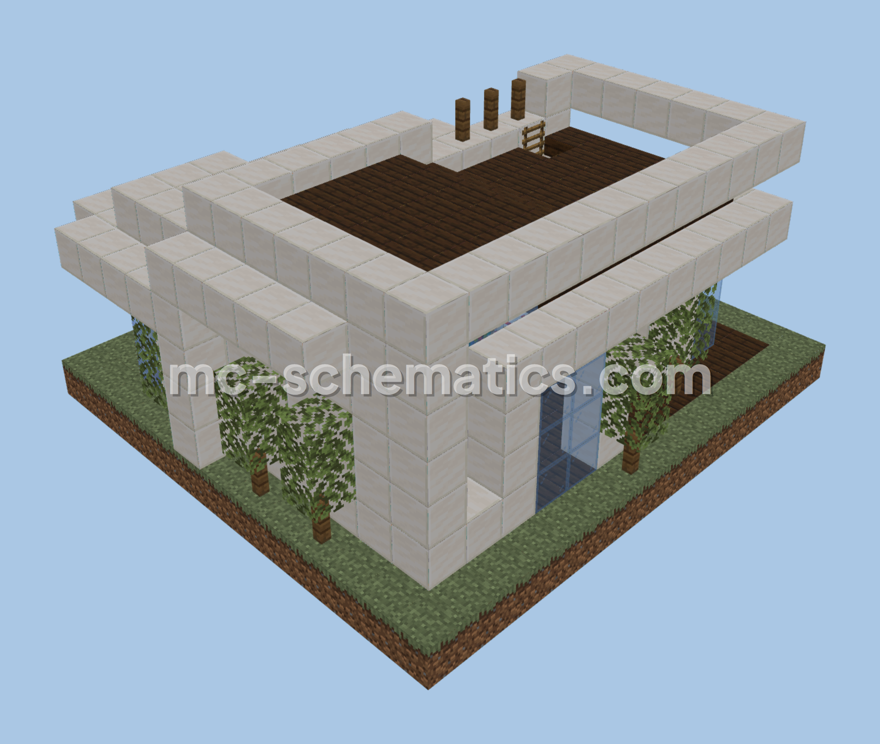 Small Quartz Starter House Minecraft schematic preview