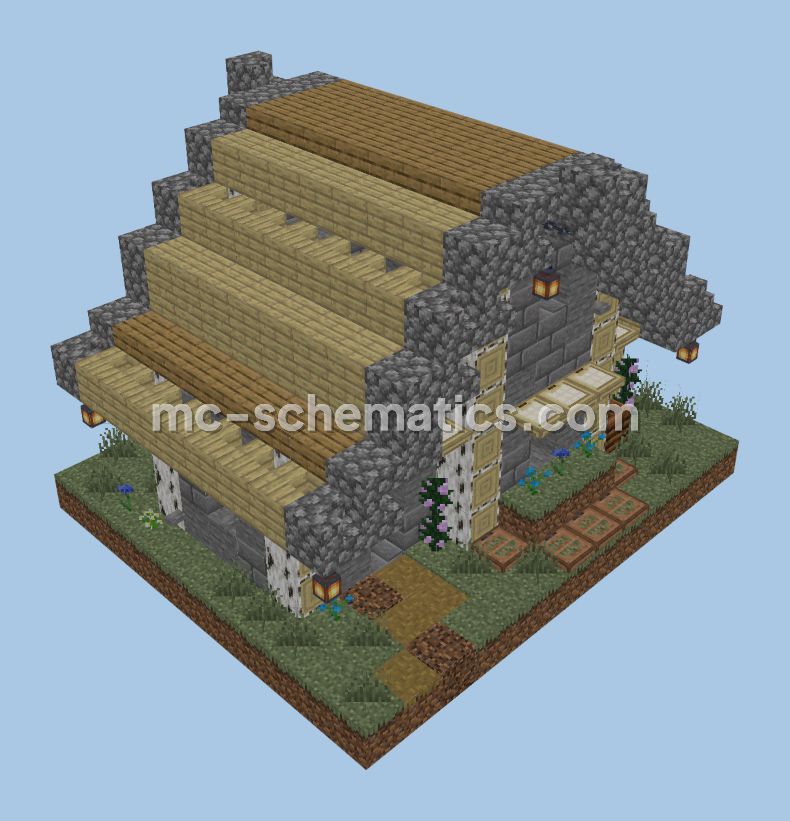 Cozy Medieval Dwelling For Two Minecraft schematic preview