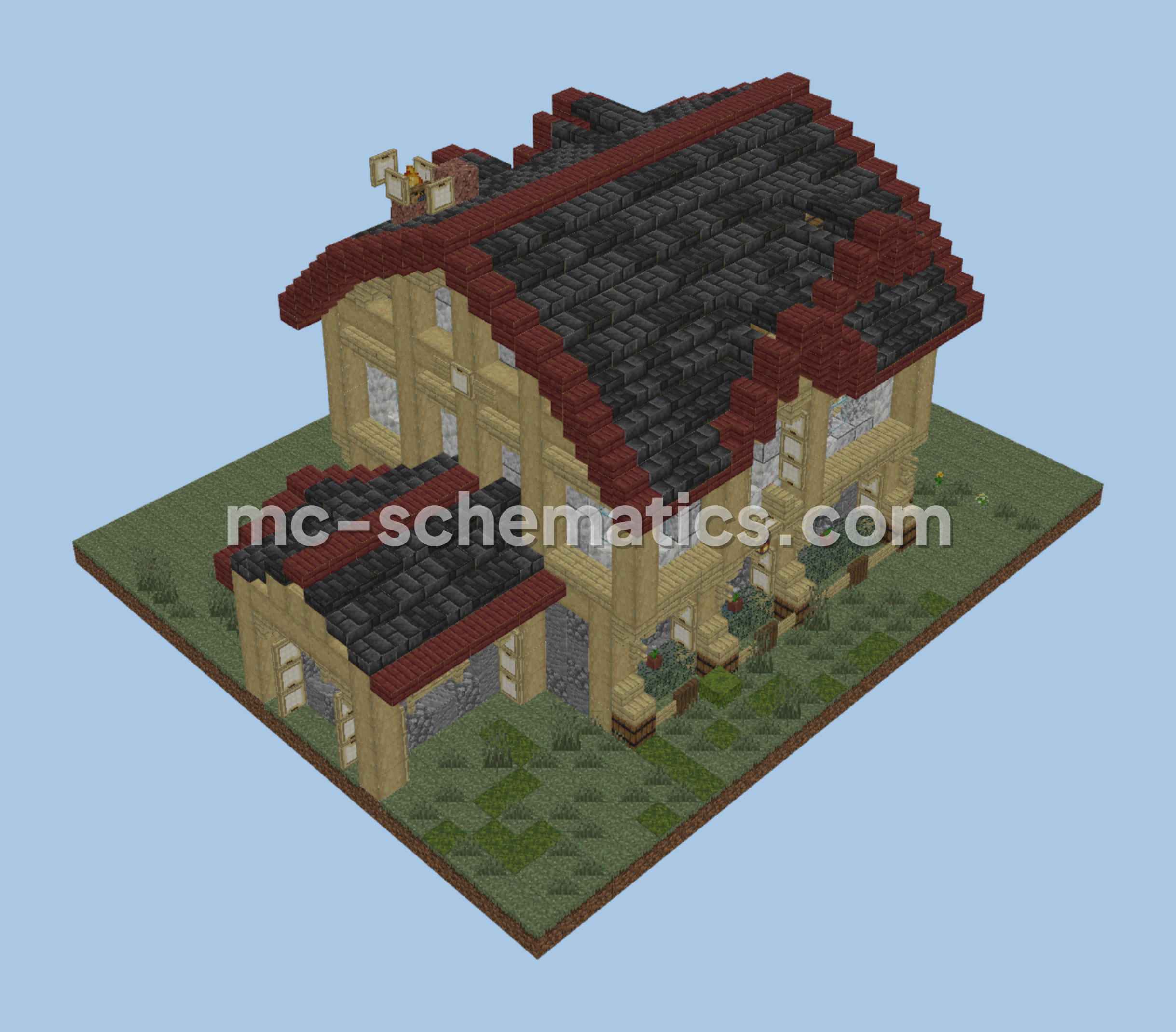 Cozy Medieval Village House Schematic for Minecraft Minecraft schematic