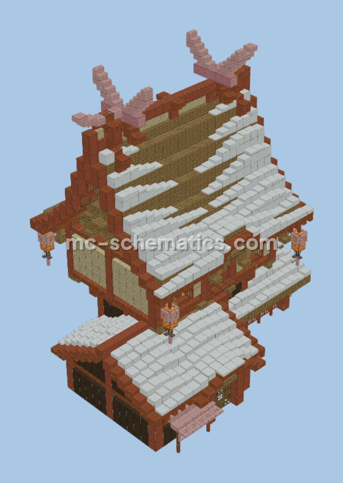 Cozy Winter Cabin Build Minecraft schematic preview