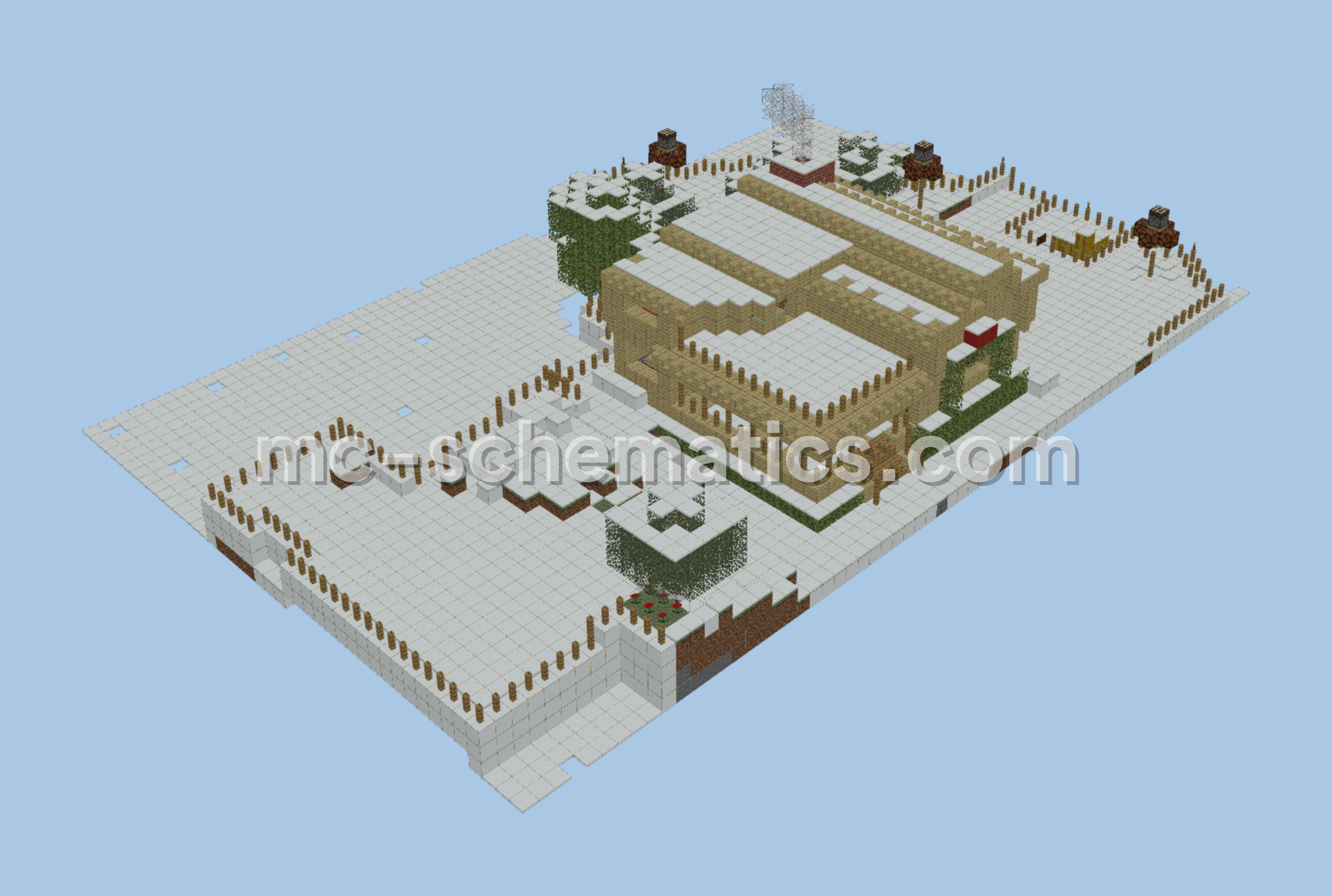 Cozy Yule Cabin Minecraft schematic preview