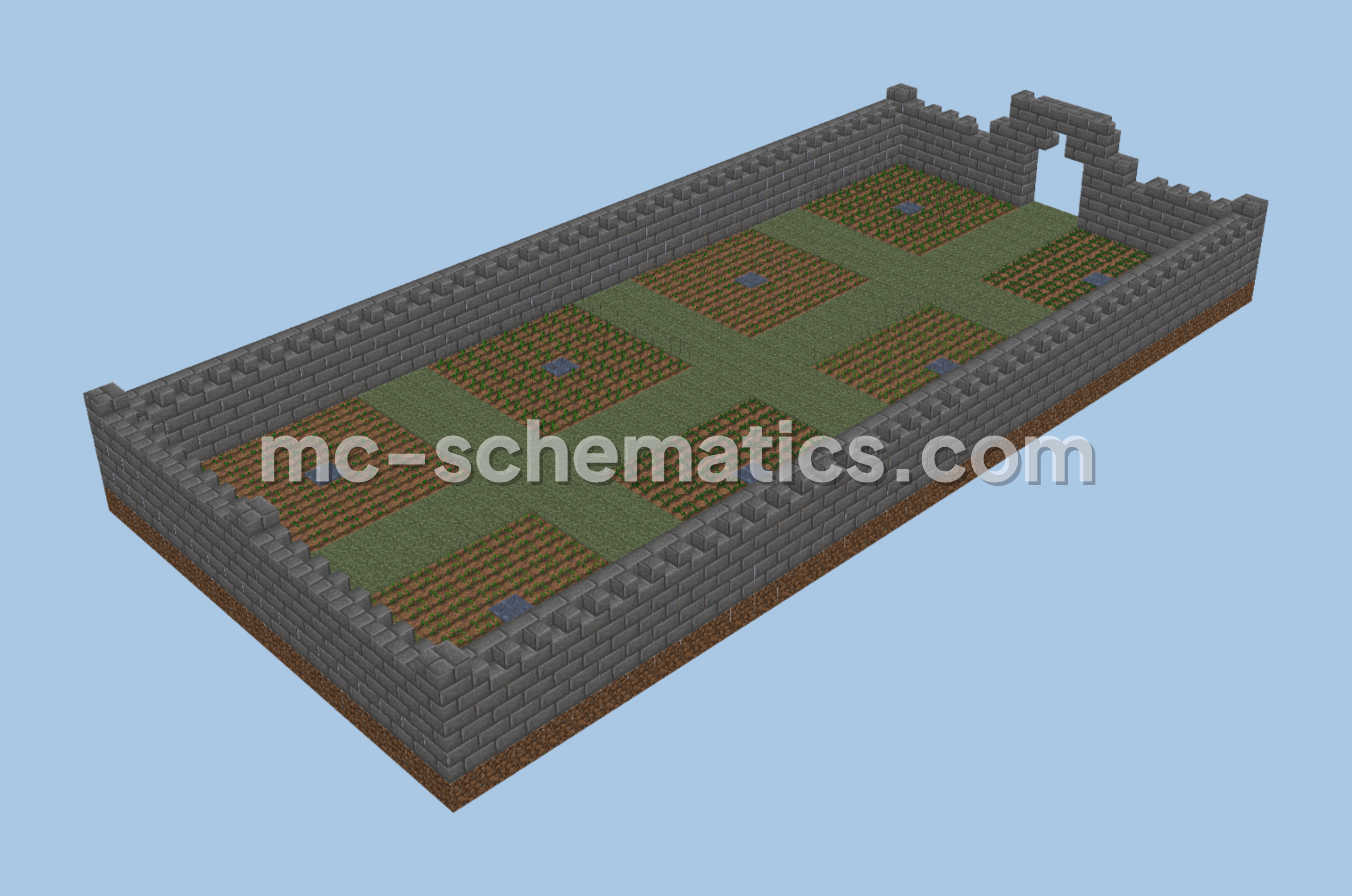 Creative Garden and Farm Build Minecraft schematic preview