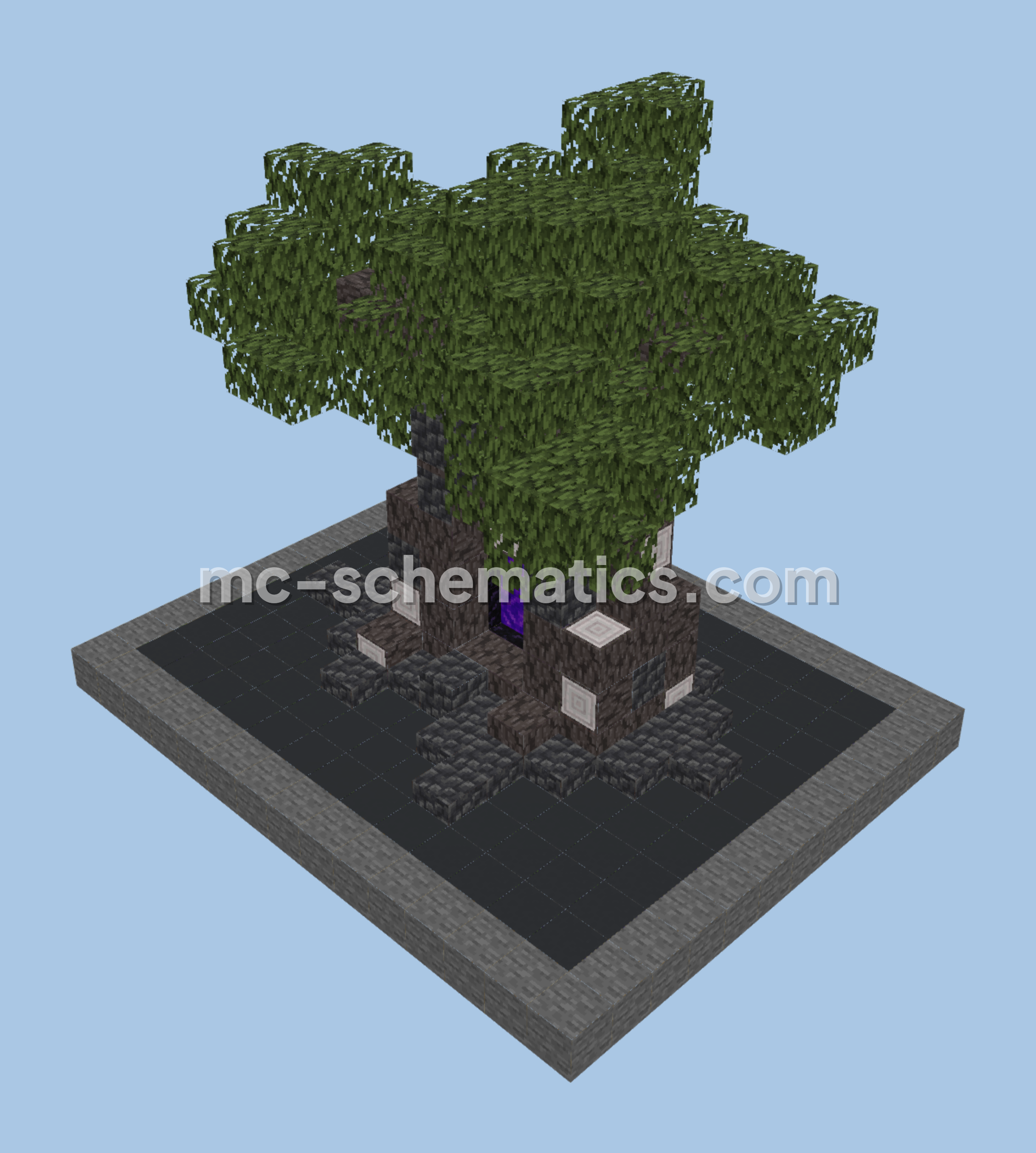 Creepy Pale Oak Tree Nether Portal Schematic Minecraft schematic