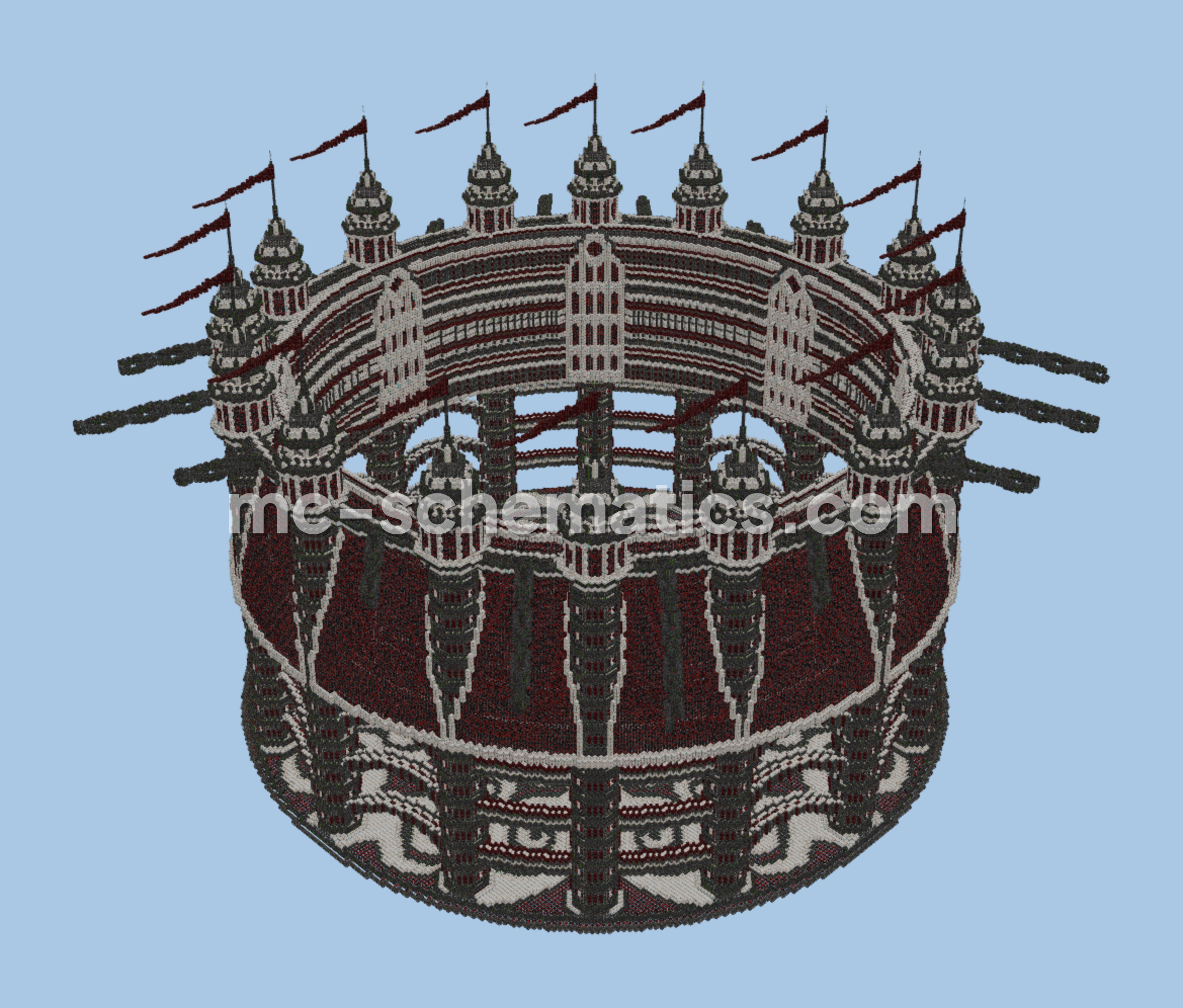 Crimson Colosseum Arena of Titans Minecraft schematic