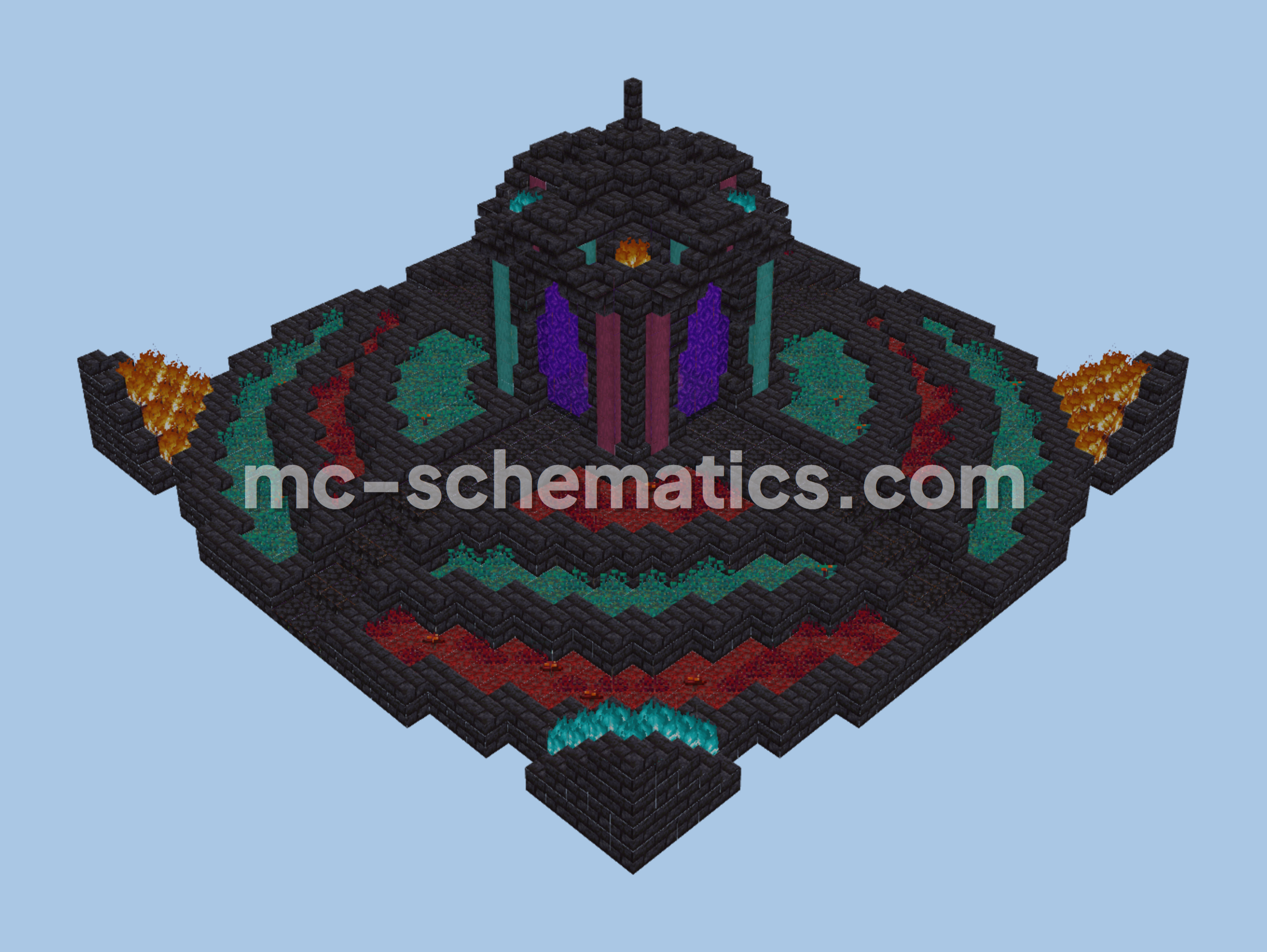 Crimson Warped Portal Decor Minecraft schematic preview