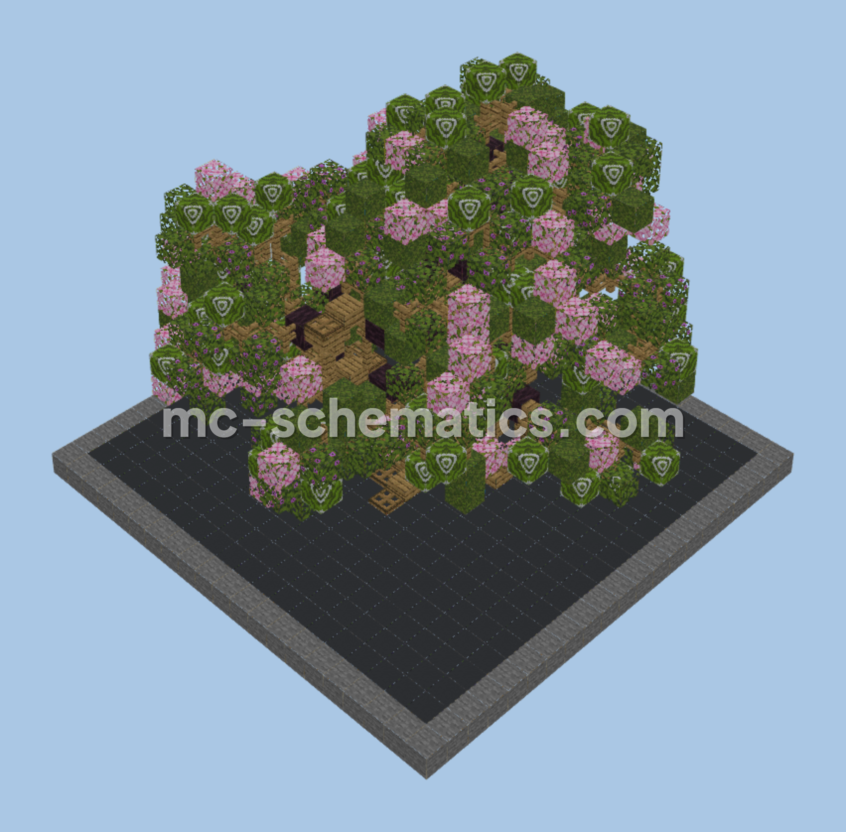 Custom Azalea Tree Structure Minecraft schematic preview