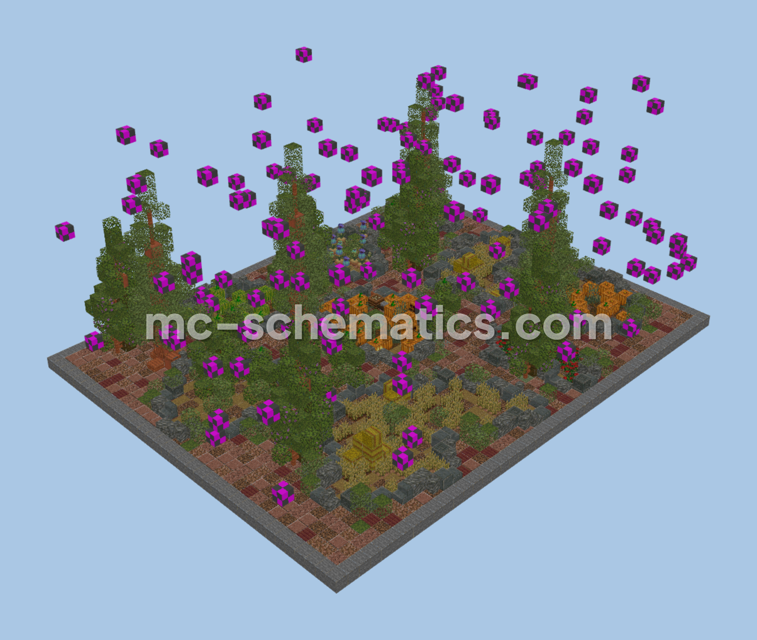 Custom Farm Diorama Build Minecraft schematic preview