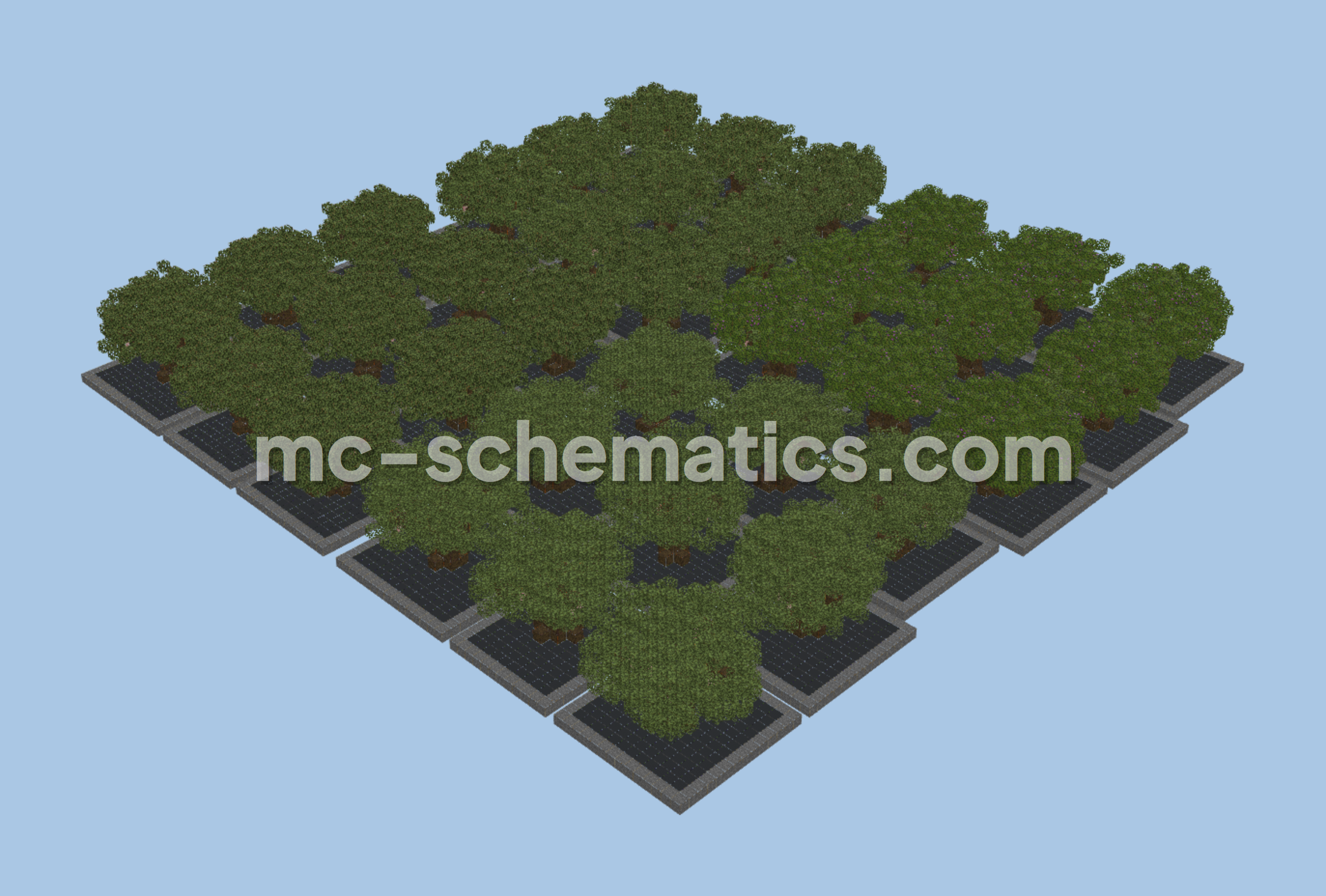 Custom Oak Trees Pack Minecraft schematic preview