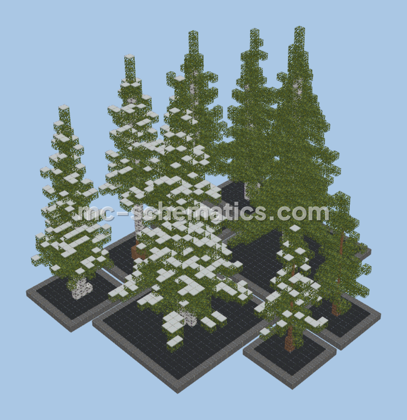 Custom Spruce Trees Minecraft Pack Minecraft schematic preview