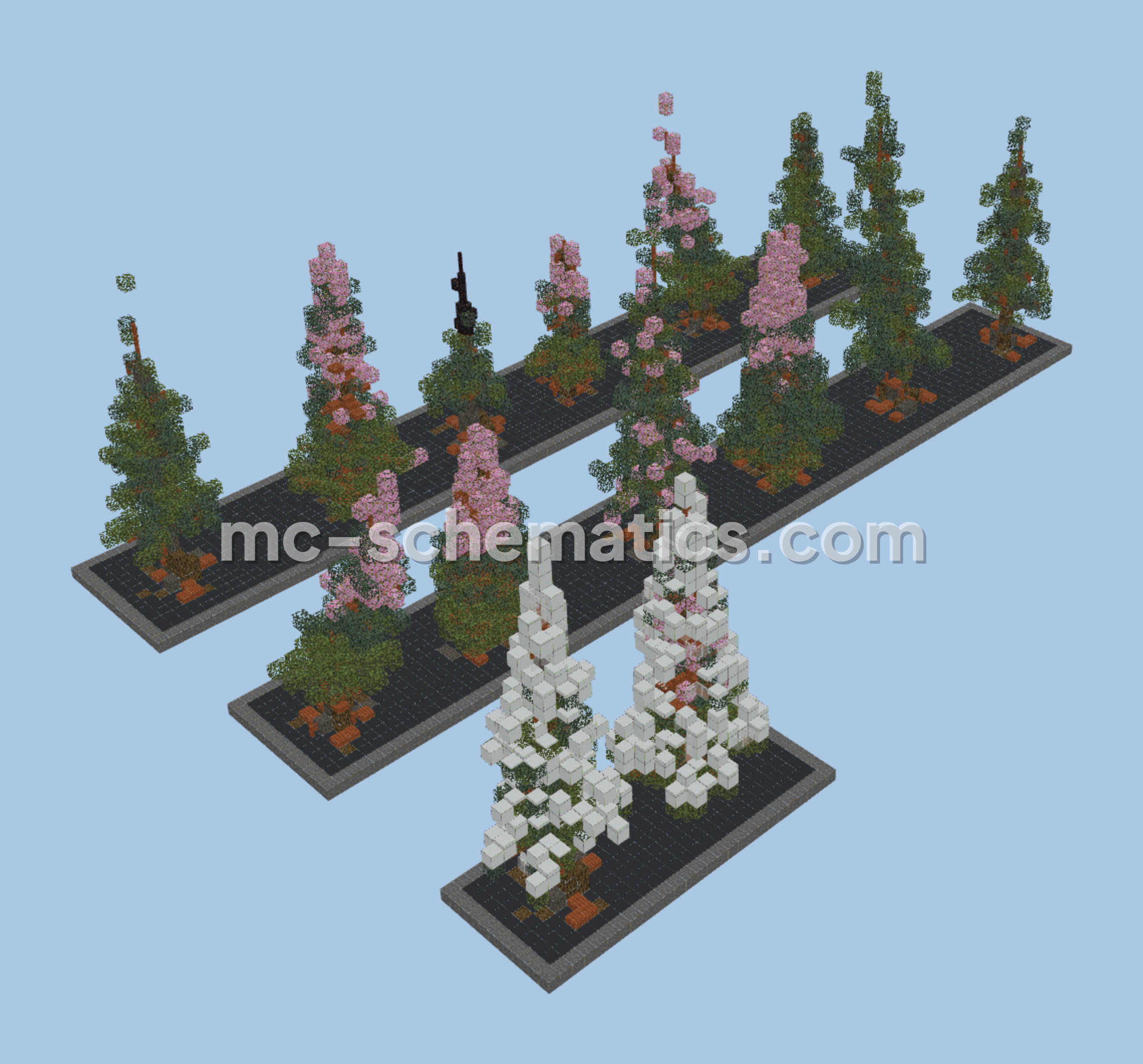 Custom Spruce Trees Pack Build Minecraft schematic preview