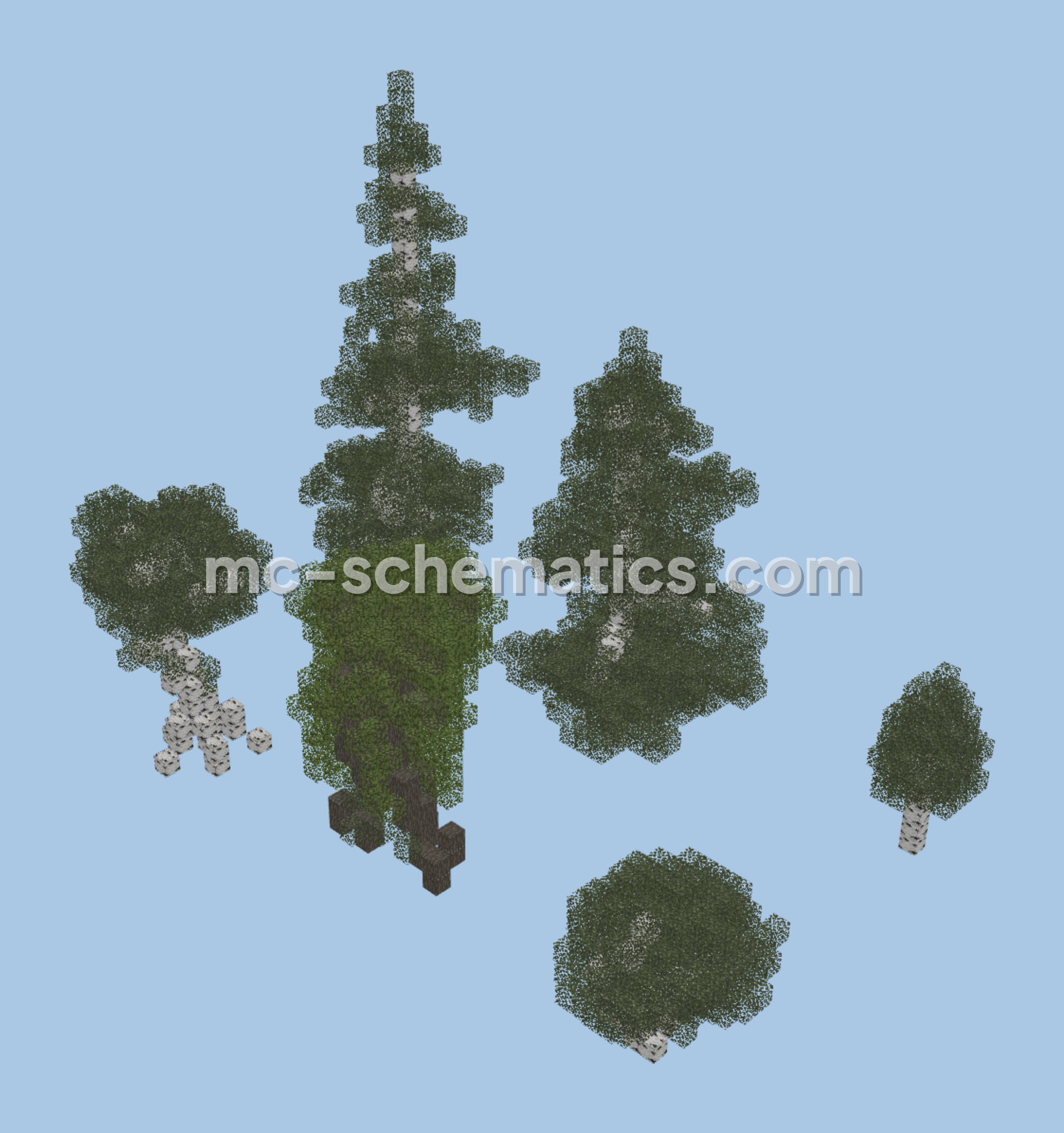 Custom Tree Pack Minecraft schematic preview