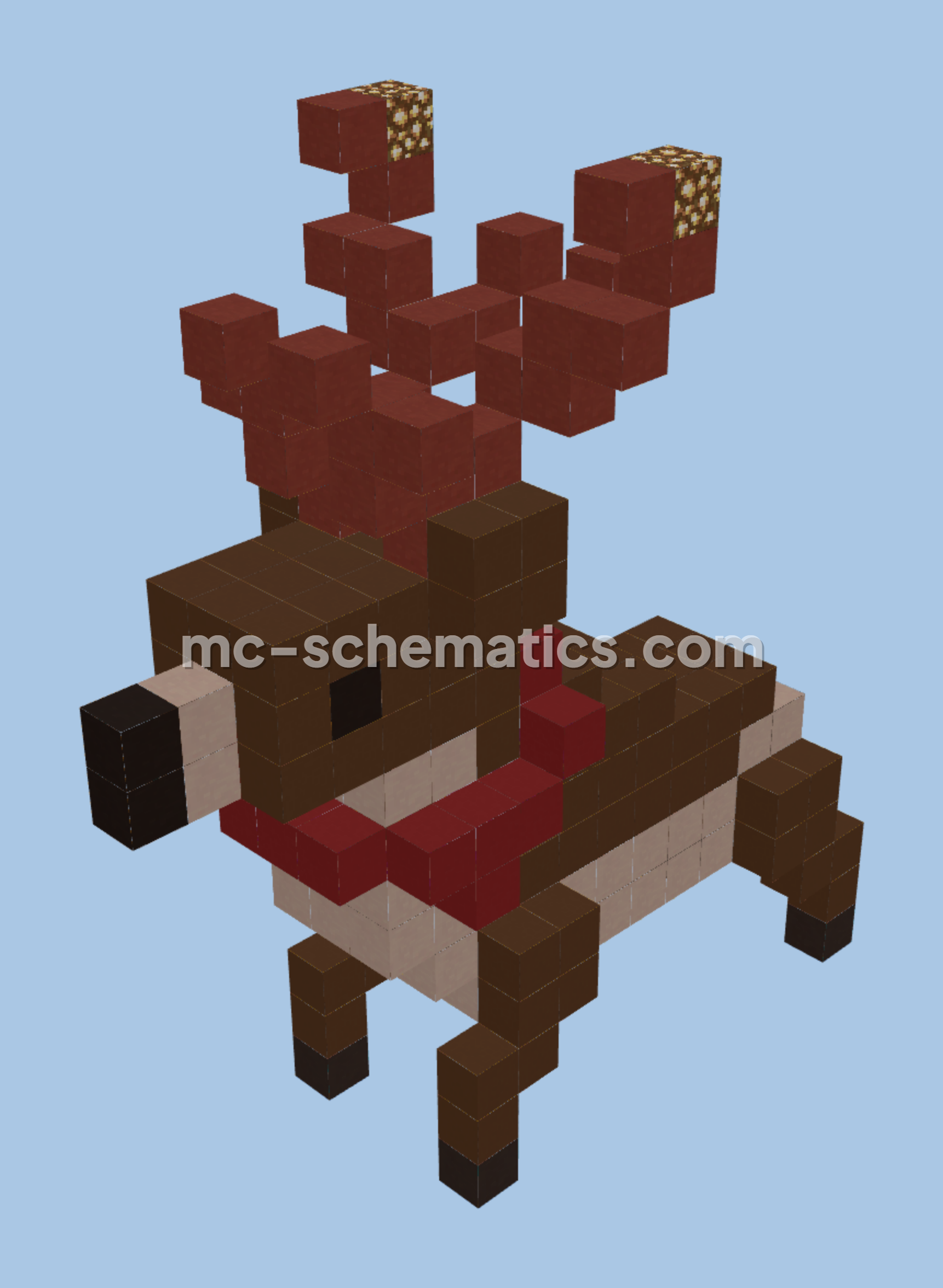 Cute Christmas Reindeer Statue Minecraft schematic preview