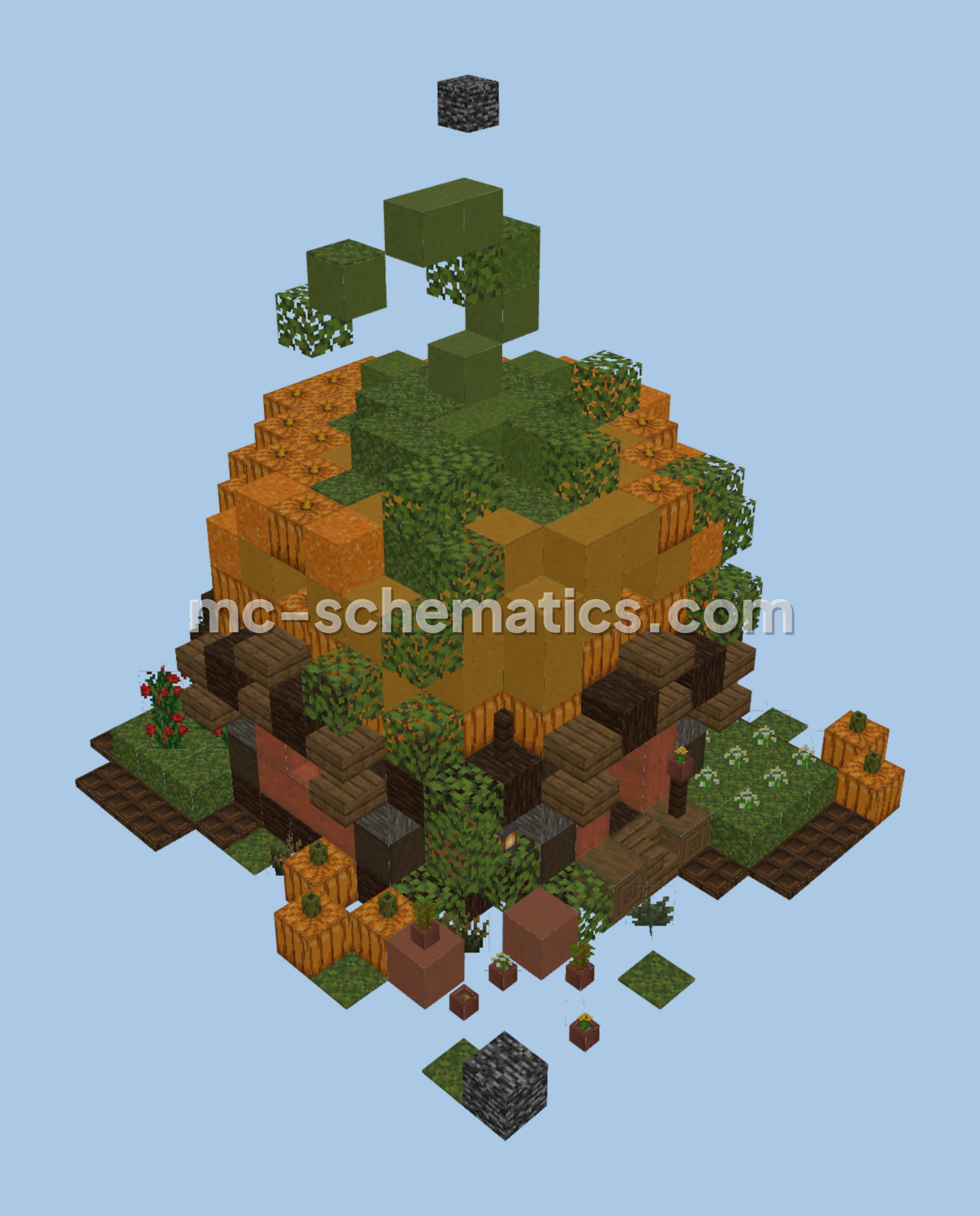 Cute Pumpkin Survival House Minecraft schematic preview