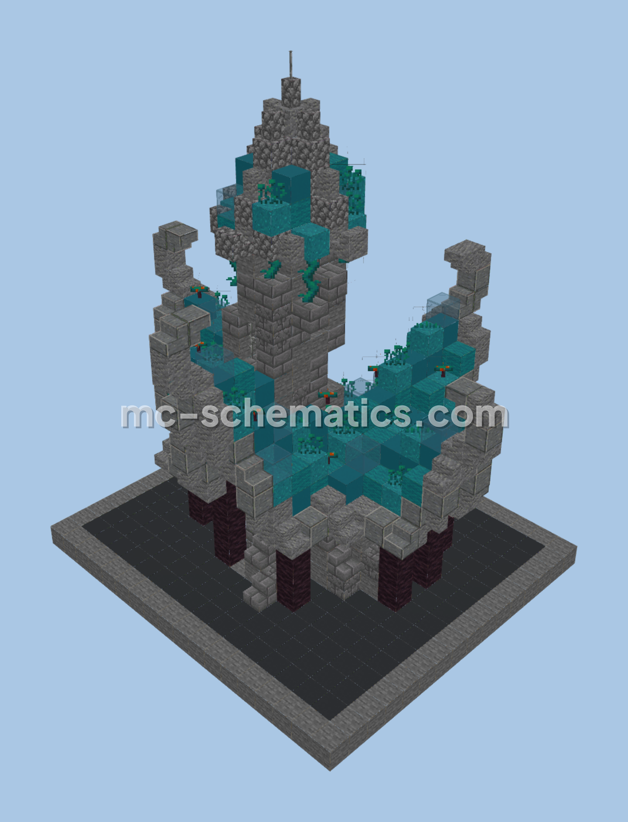 Cyan Medieval Fantasy House 4 Minecraft schematic