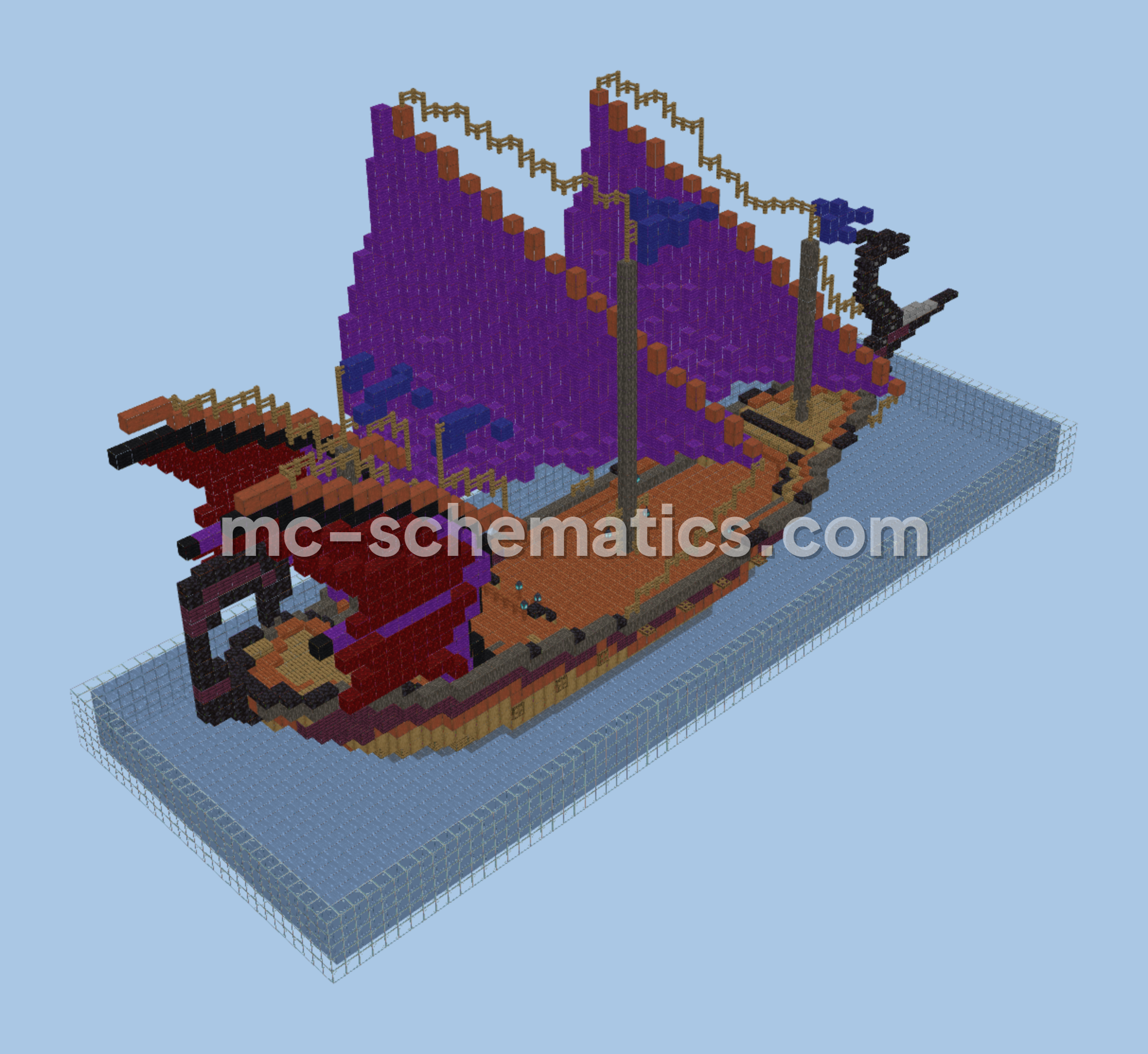 Dark Elf Skyship Minecraft schematic preview