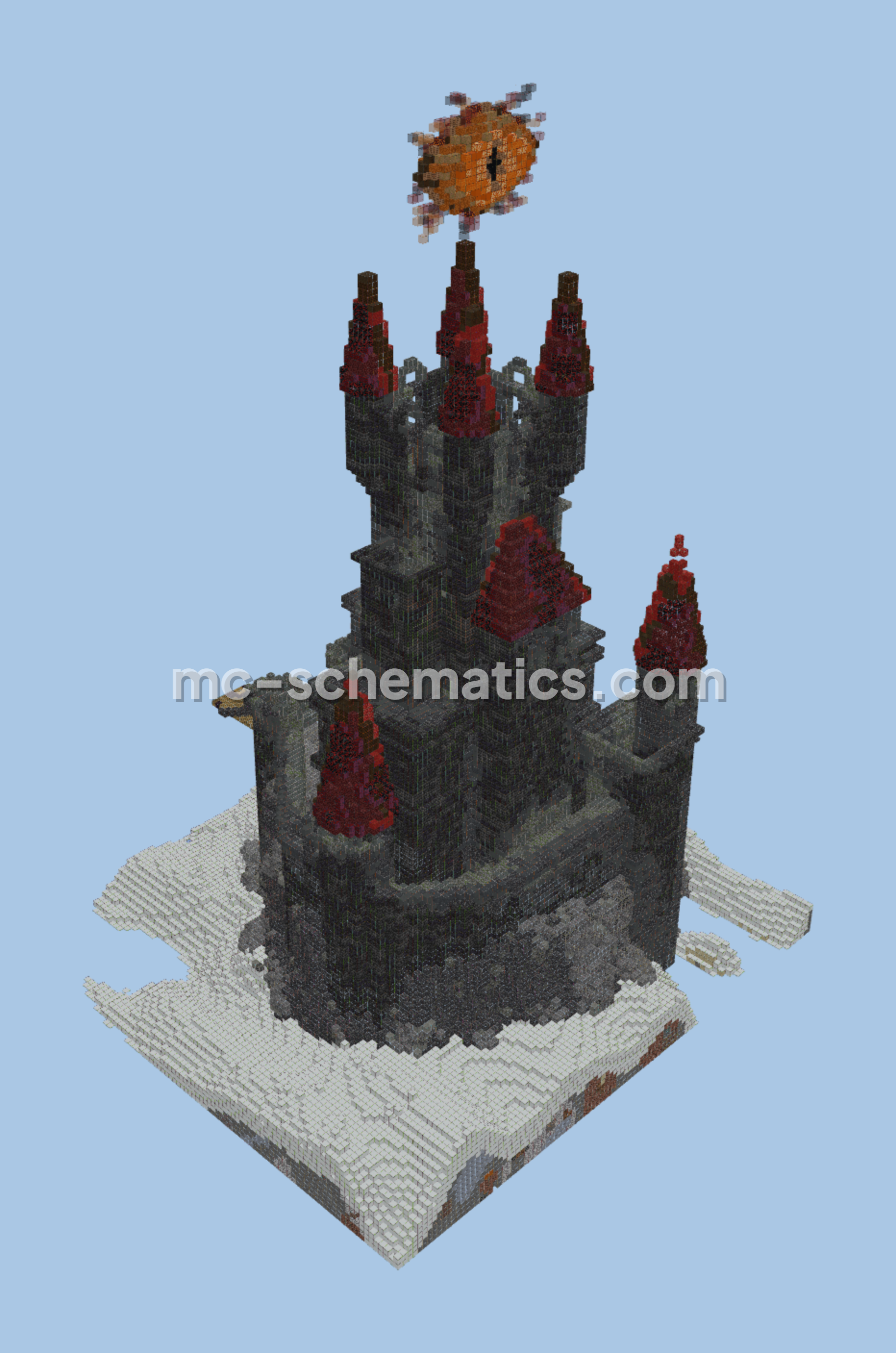 Dark Fantasy Castle Structure Minecraft schematic