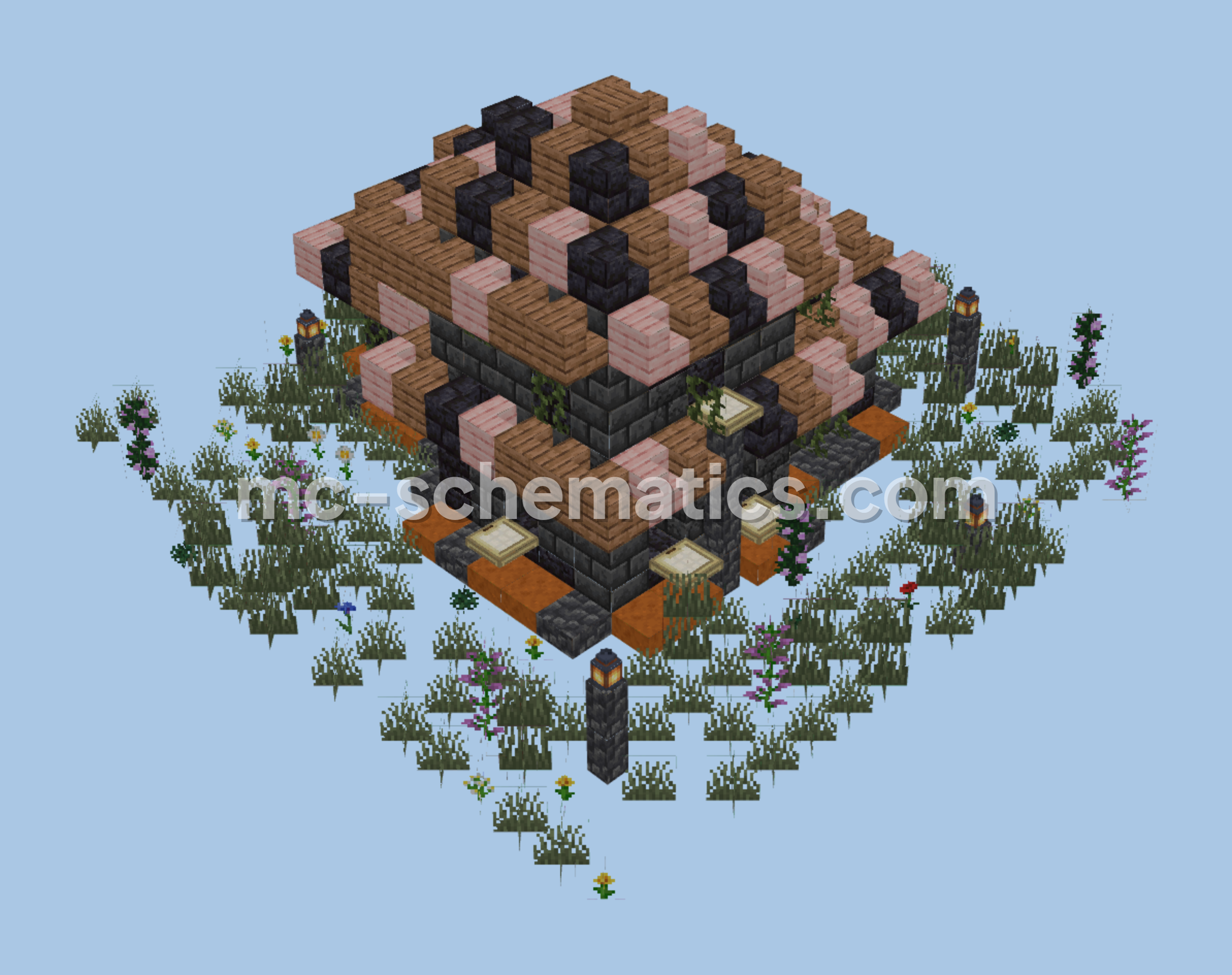 Dark House Design Minecraft schematic preview