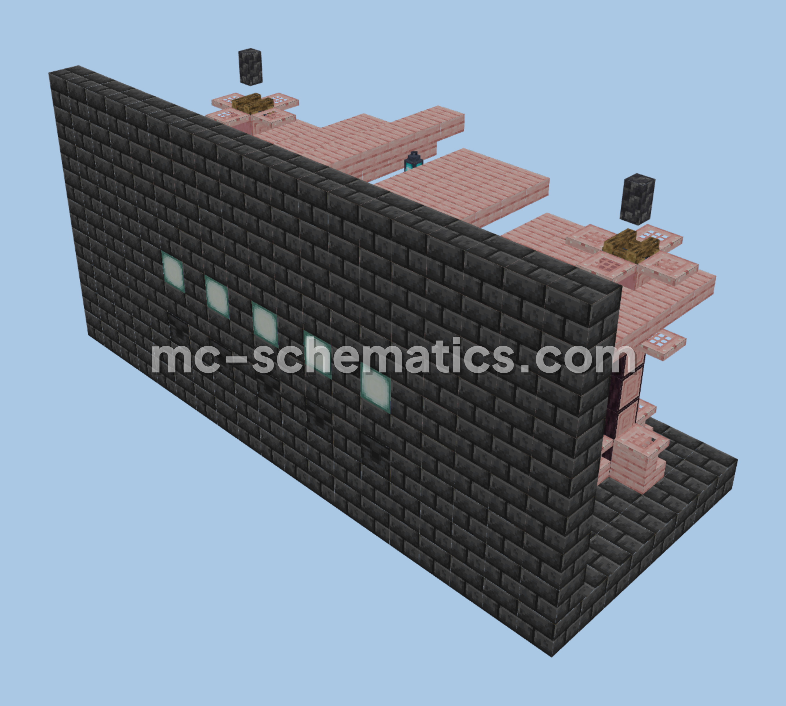 Dark Oak and Deeplate Trading Hall Minecraft schematic preview