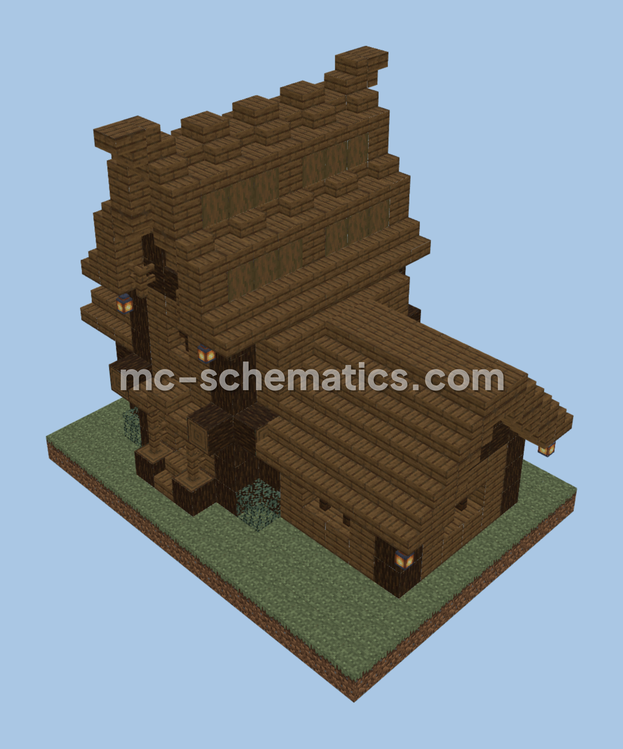 Dark Oak House Design Minecraft schematic preview