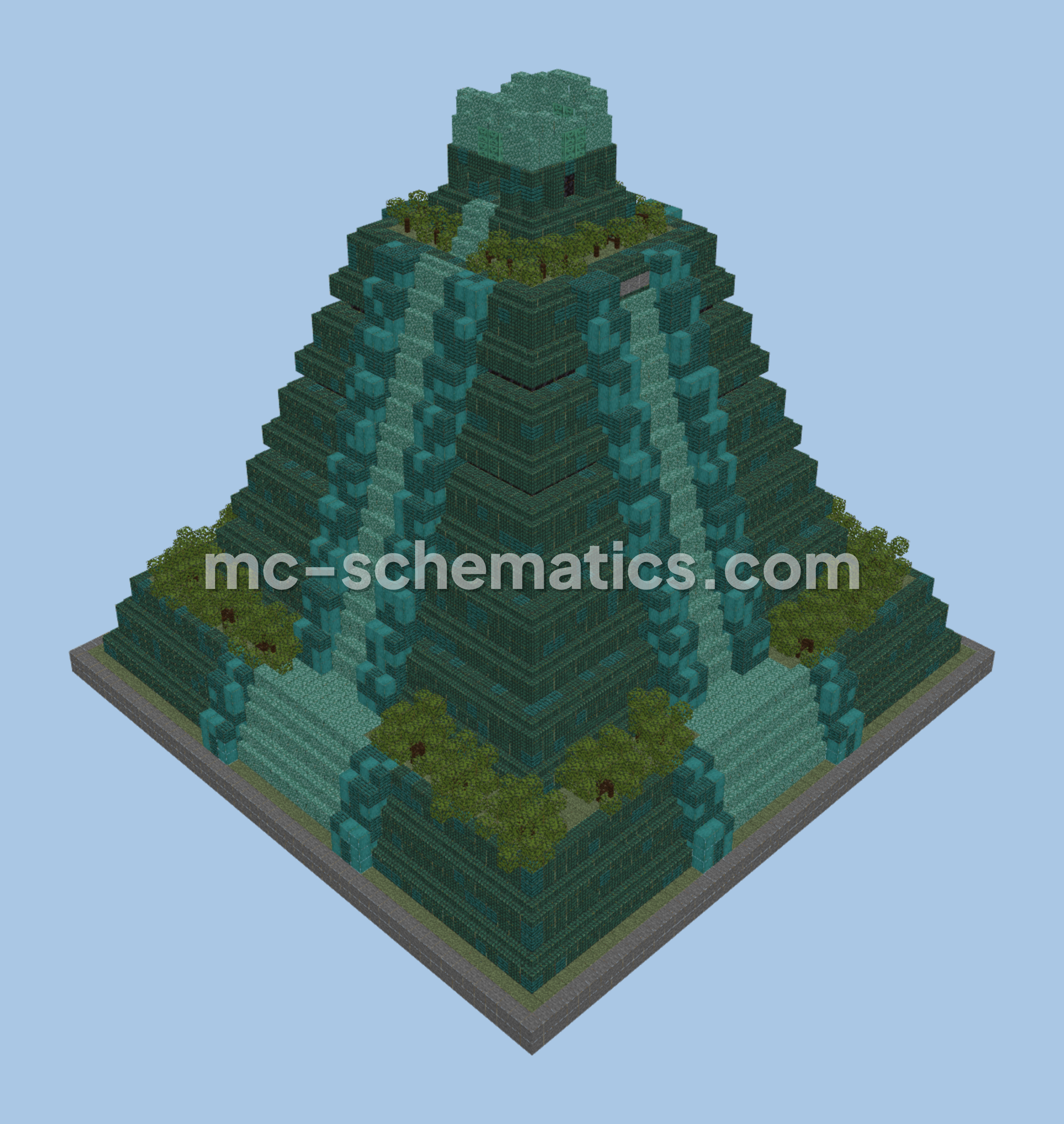 Dark Prismarine Mayan Temple Structure Minecraft schematic preview