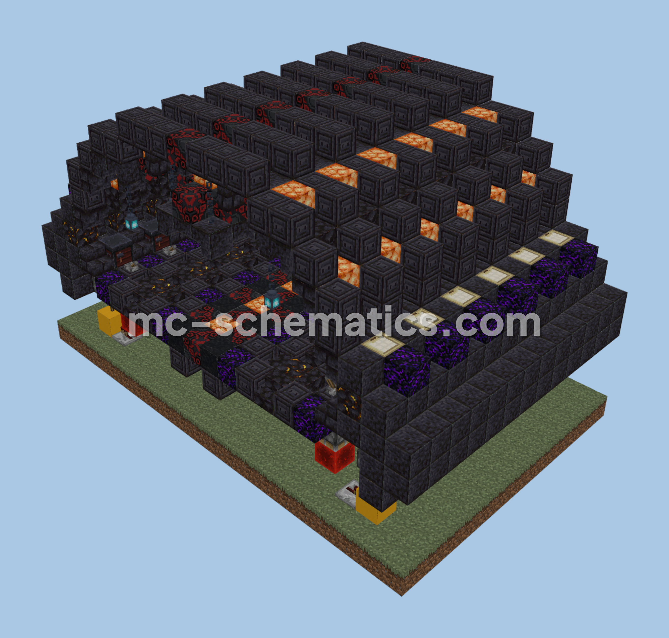 Dark Themed Trading Hall Structure Minecraft schematic preview