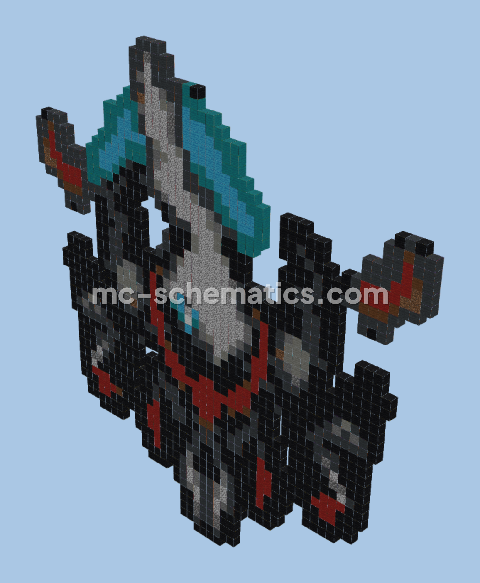 Darkrai Pixel Art Build Minecraft schematic preview